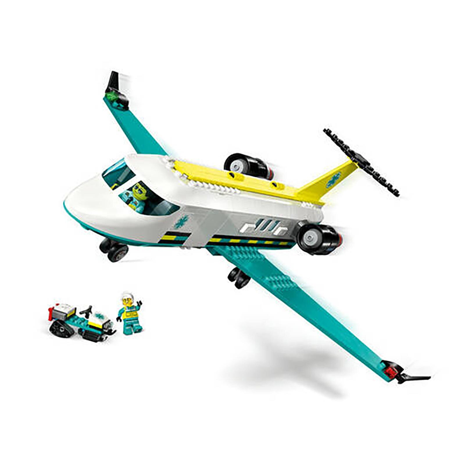 City Acil Hava Ambulans Uçağı ve Oyuncak Uçak Yapım Seti 60465