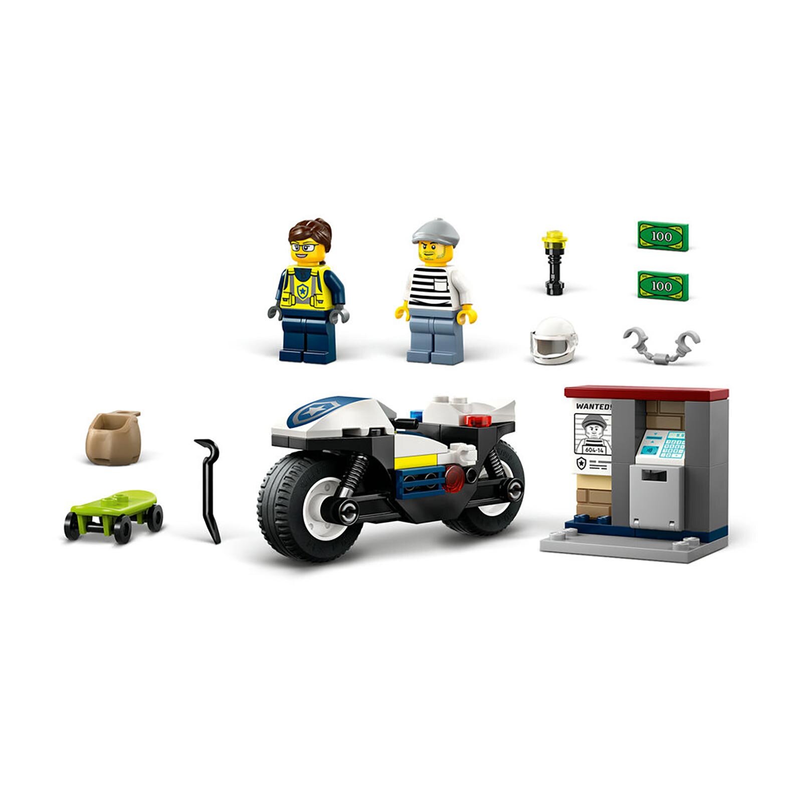 City Polis Motosikleti Takibi, 4 Yaş ve Üzeri Çocuklar için Oyuncak Motosiklet Yapım Seti