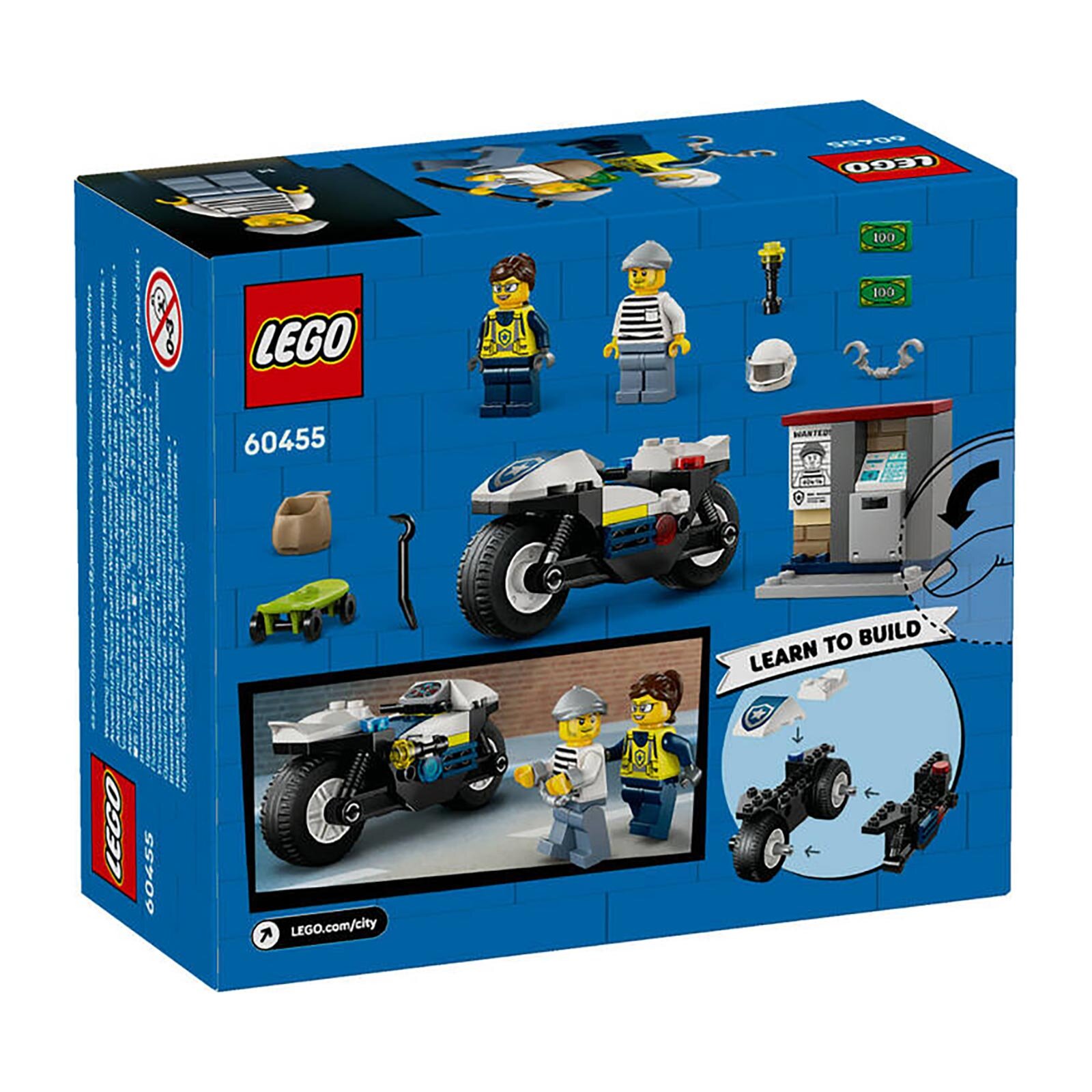 City Polis Motosikleti Takibi, 4 Yaş ve Üzeri Çocuklar için Oyuncak Motosiklet Yapım Seti