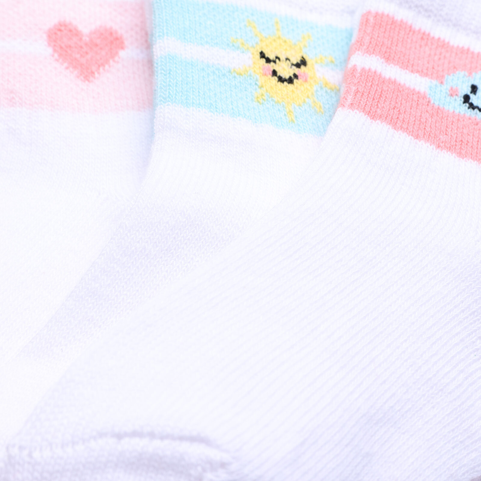 Albio Çizgili Desenli 3lü Soket Çorap Kız Bebek