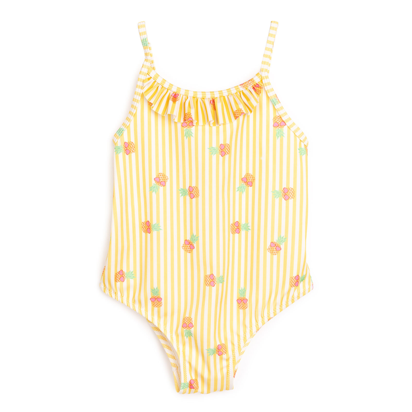 Çizgili Ananas Desenli Mayo Kız Bebek Çizgili Ananas Desenli Mayo Kız Bebek