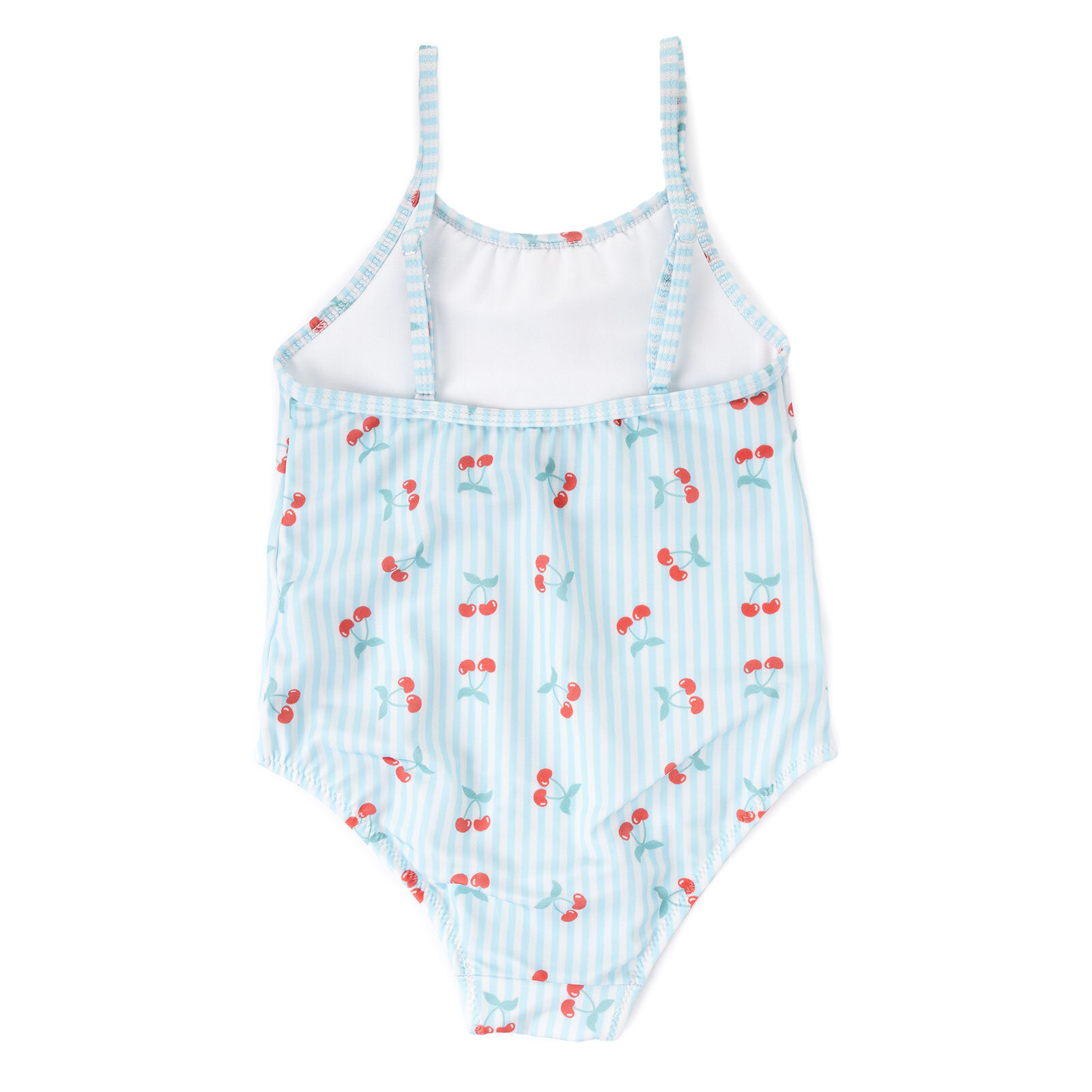 Çizgili Kiraz Desenli Kız Mayo Kız Bebek