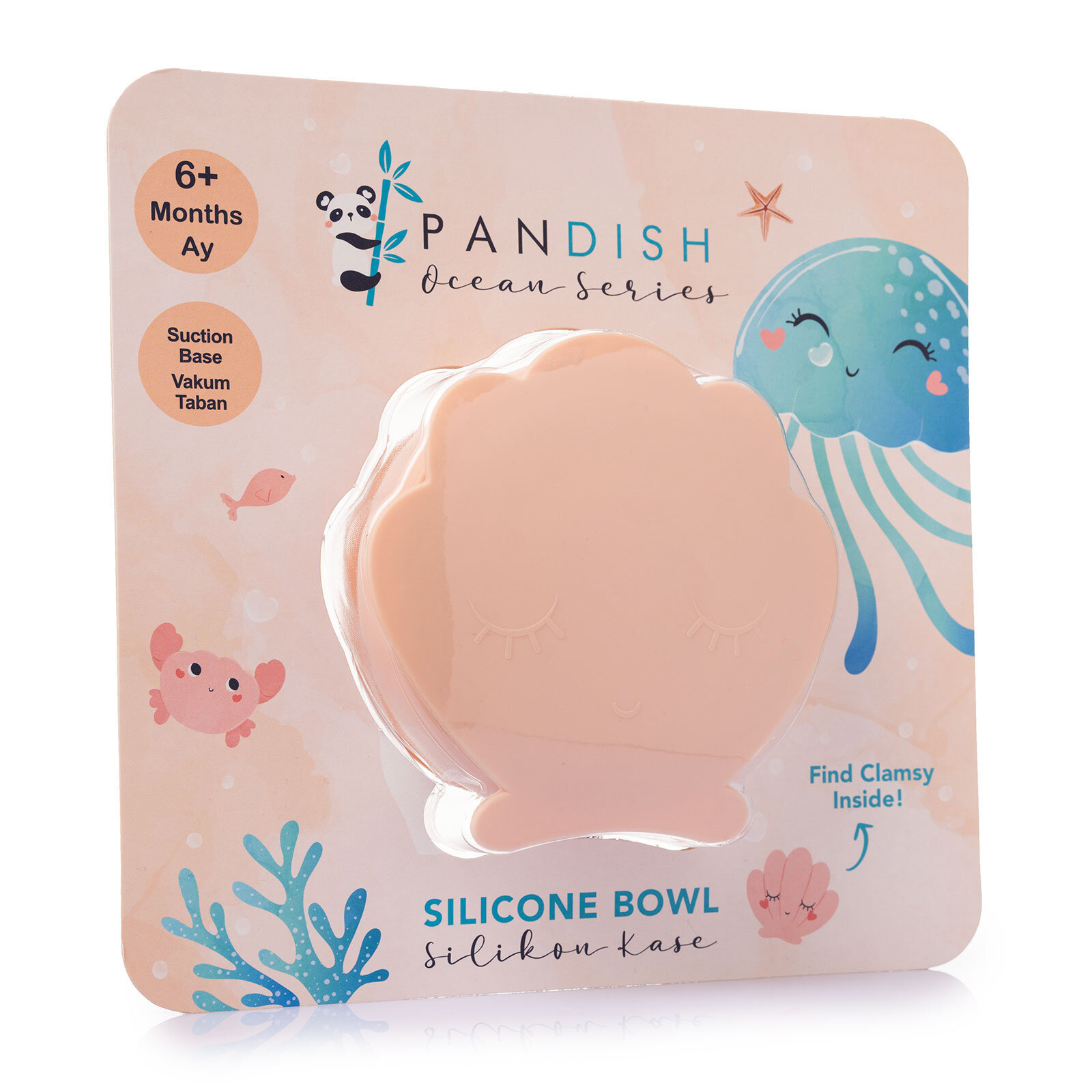 Clamsy Silikon Vakumlu Kapaklı Kase Pinky Clamsy Silikon Vakumlu Kapaklı Kase Pinky