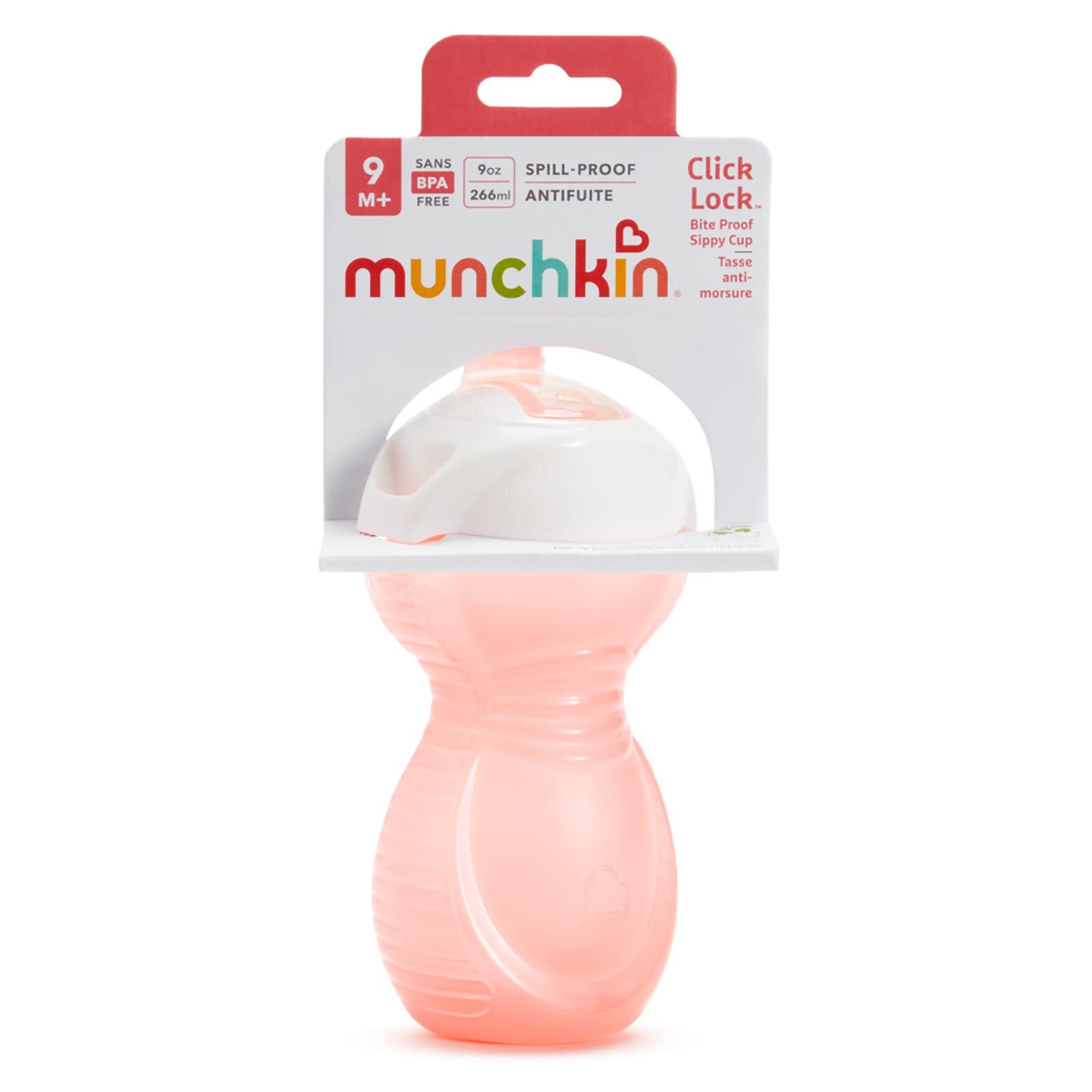 Click Lock™ Isırmaya Dayanıklı   Emzikli Bardak 9 Ay+ 266 ml Pembe