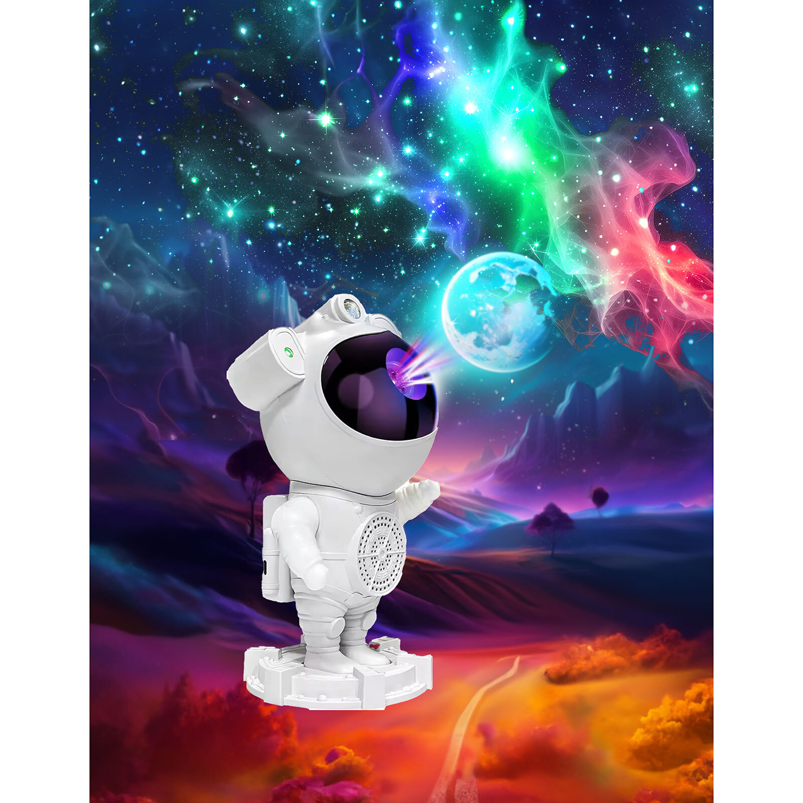 Çocuk Uzaktan Kumandalı Astranot Projektör Gece Lambası