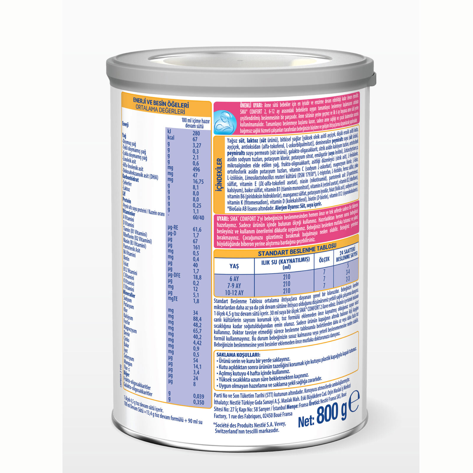 Comfort 2 Devam Sütü 800 Gr. 6-12 Ay Comfort 2 Devam Sütü 800 Gr. 6-12 Ay