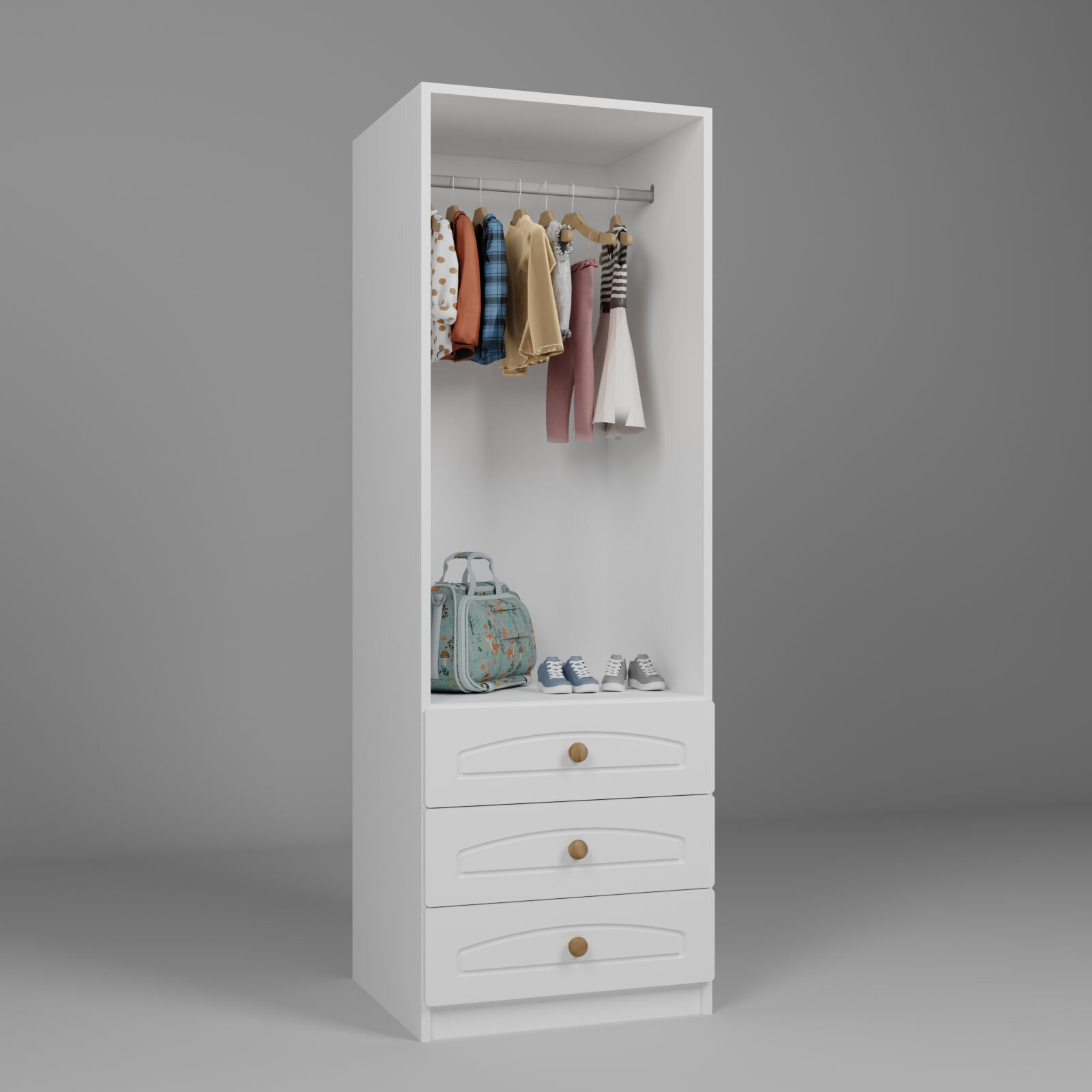 2 Kapılı ve 3 Çekmeceli Dolap Beyaz 2 Kapılı ve 3 Çekmeceli Dolap Beyaz