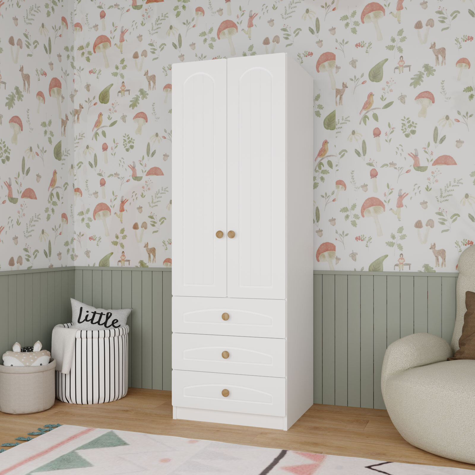 2 Kapılı ve 3 Çekmeceli Dolap Beyaz 2 Kapılı ve 3 Çekmeceli Dolap Beyaz