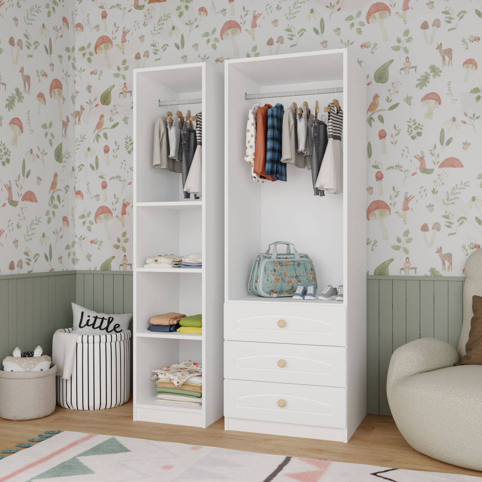 2 Kapılı ve 3 Çekmeceli Dolap Beyaz 2 Kapılı ve 3 Çekmeceli Dolap Beyaz