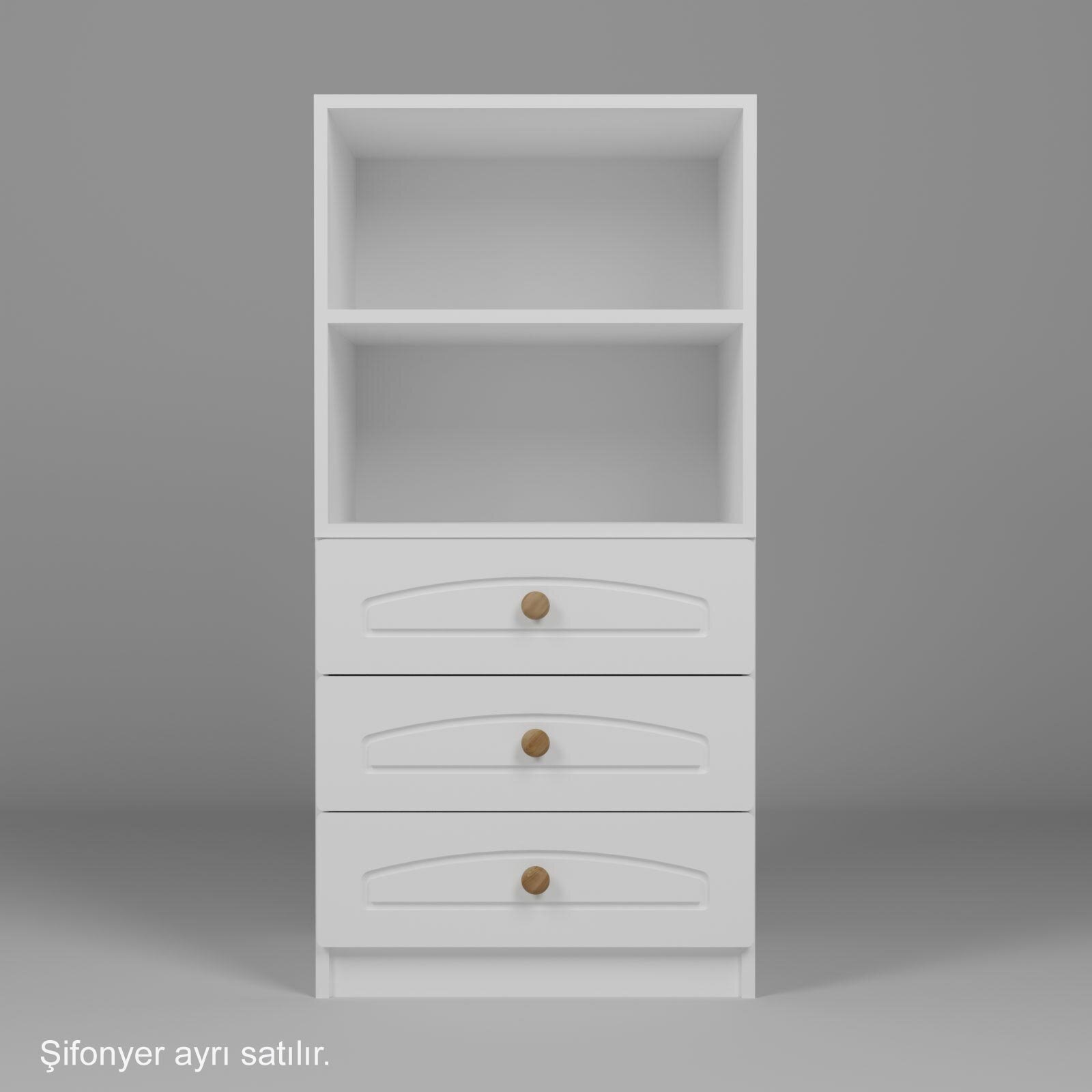 Montessori 2 Raflı Kitaplık Beyaz