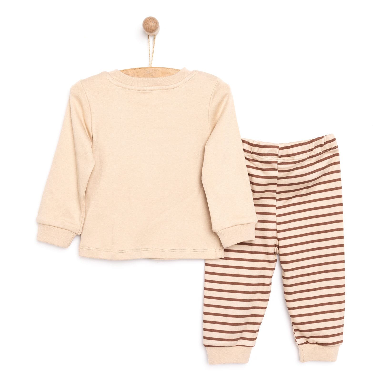 Bisiklet Yaka Ayı Desenli Pijama Takımı Erkek Bebek Bisiklet Yaka Ayı Desenli Pijama Takımı Erkek Bebek