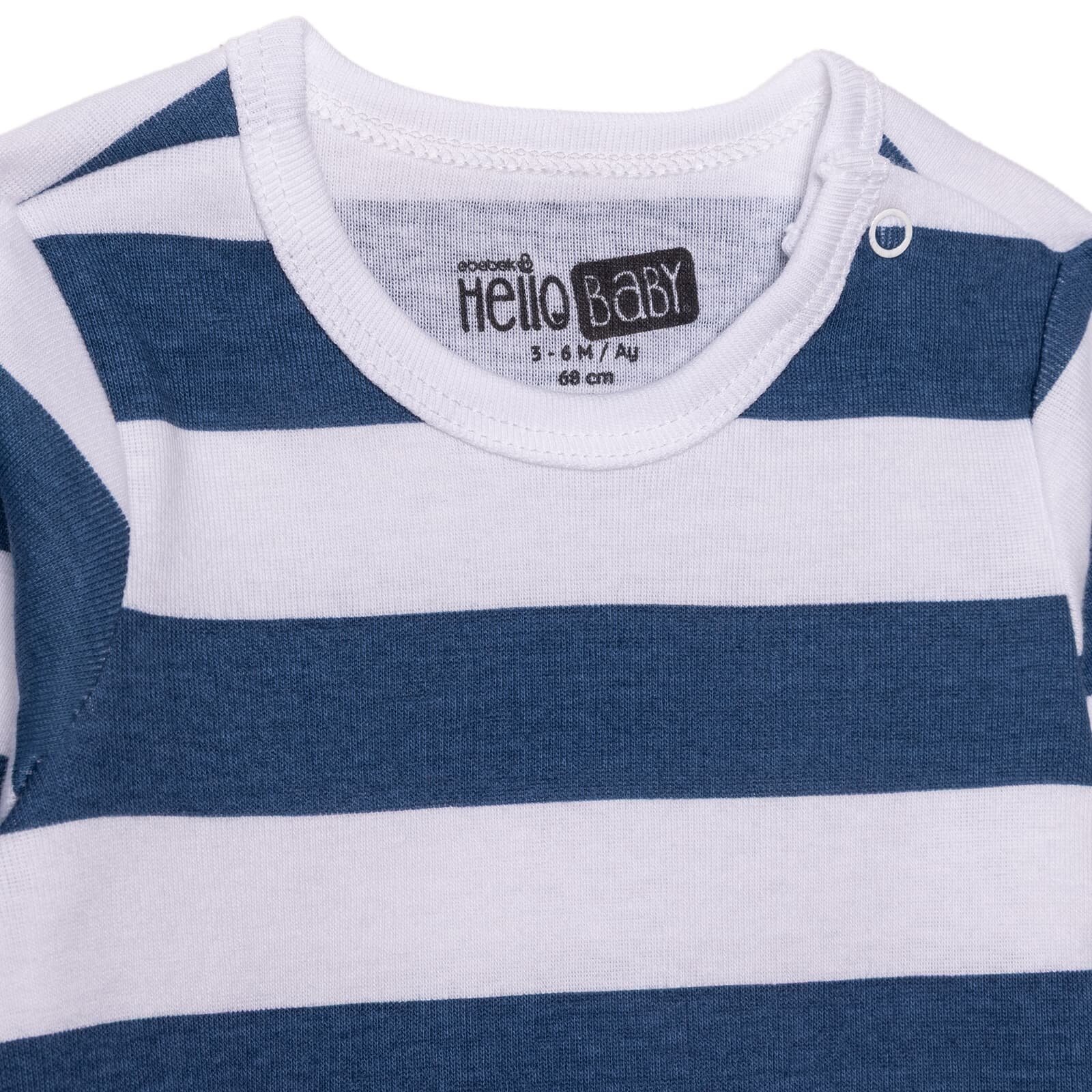 Erkek Bebek Uzun Kol Body İnterlok Zarf Yaka Uzun Kol