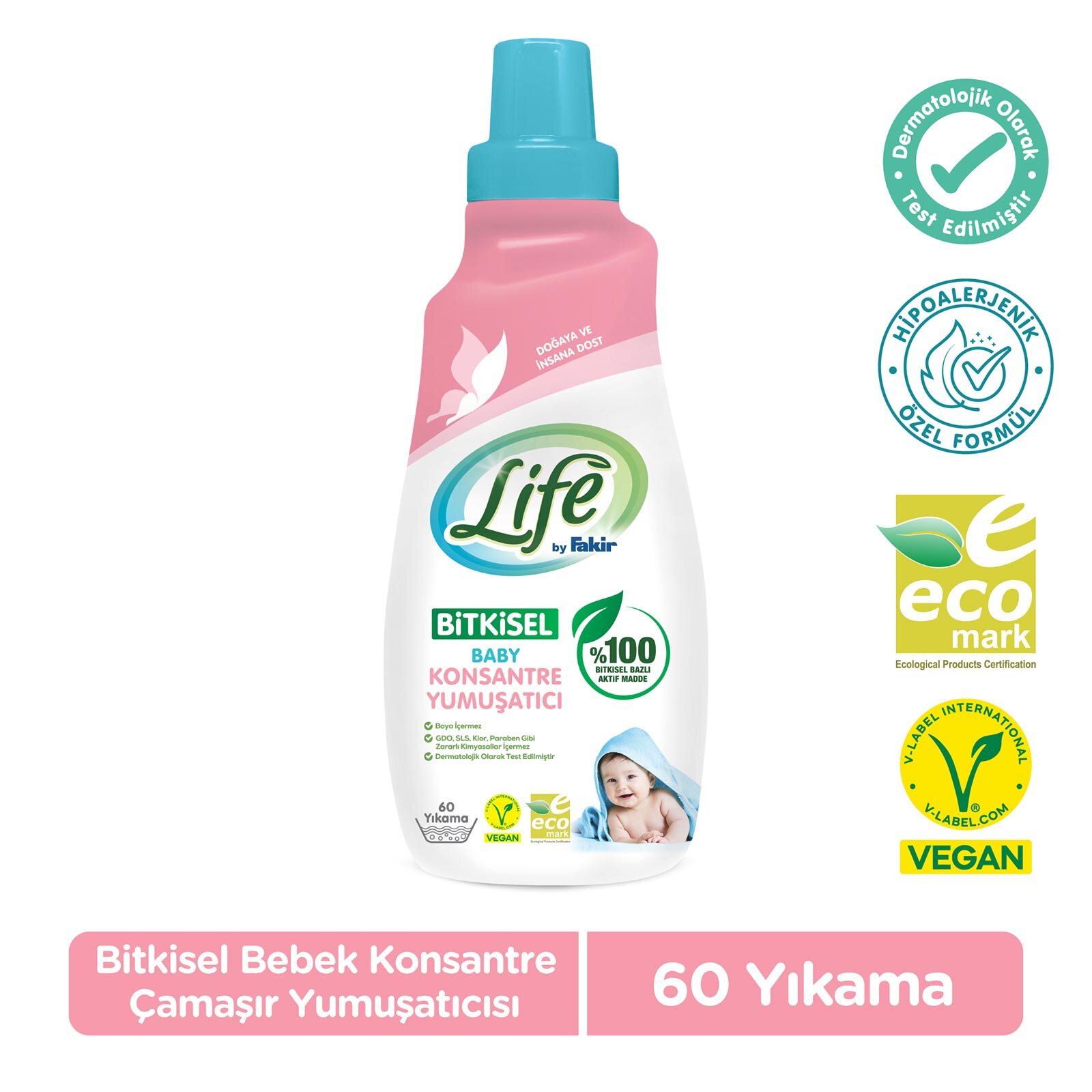 Life by Fakir Baby %100 Bitkisel Konsantre Yumuşatıcı 1500 ml (60 yıkama)