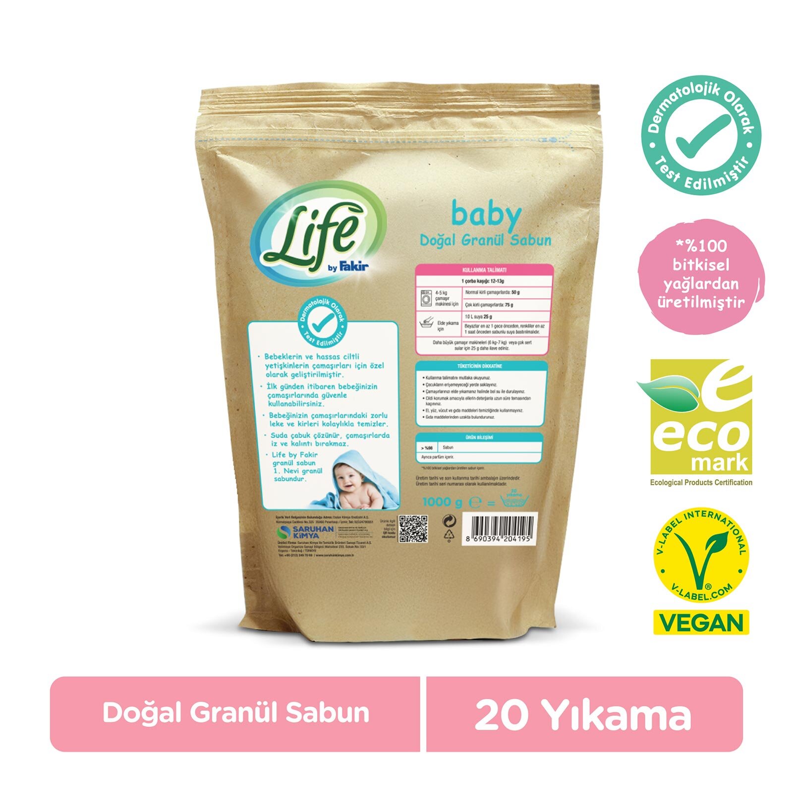 Life by Fakir Baby Doğal Granül Sabun 1000 gr Life by Fakir Baby Doğal Granül Sabun 1000 gr