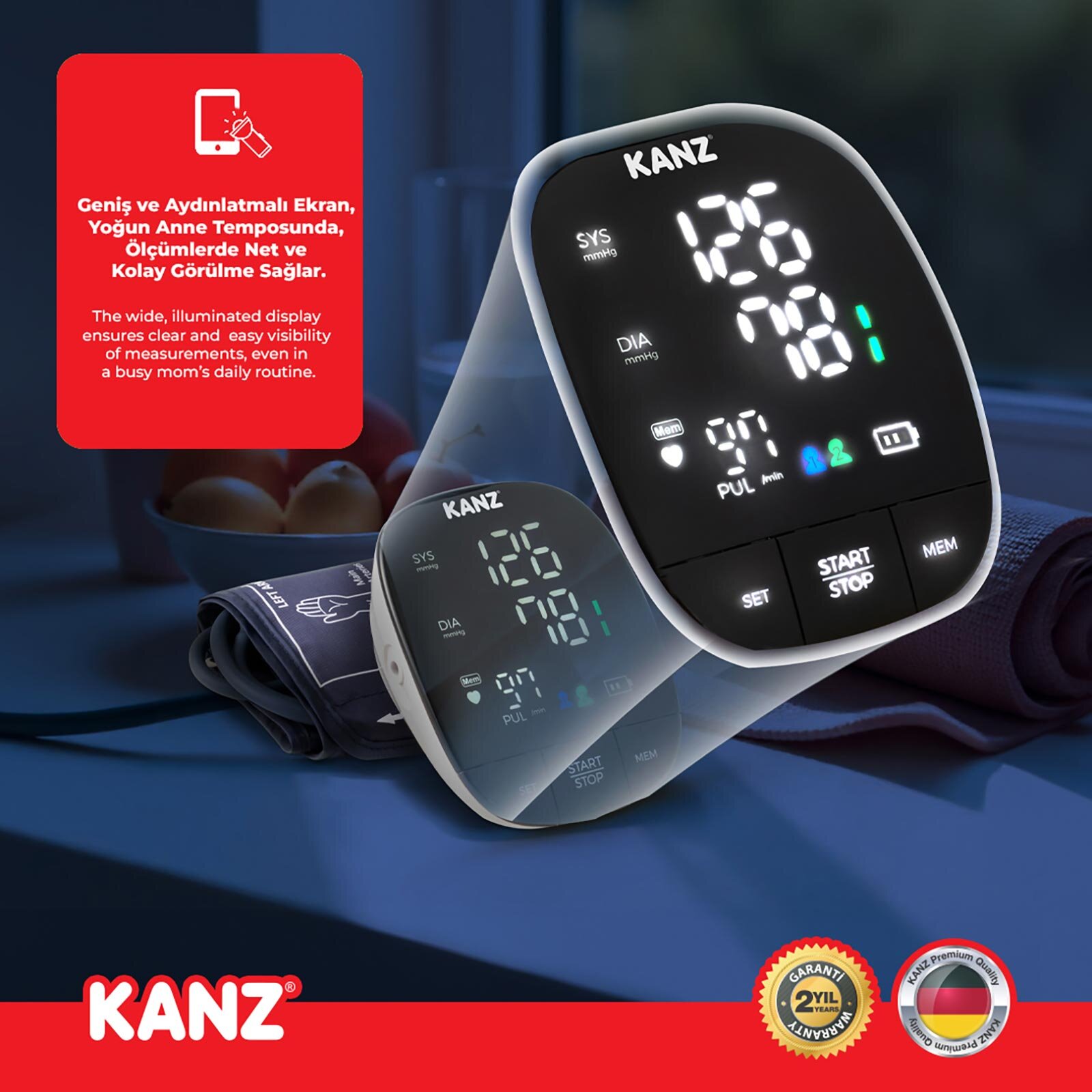 Dijital Tansiyon Aleti (Türkçe Seslendirmeli)