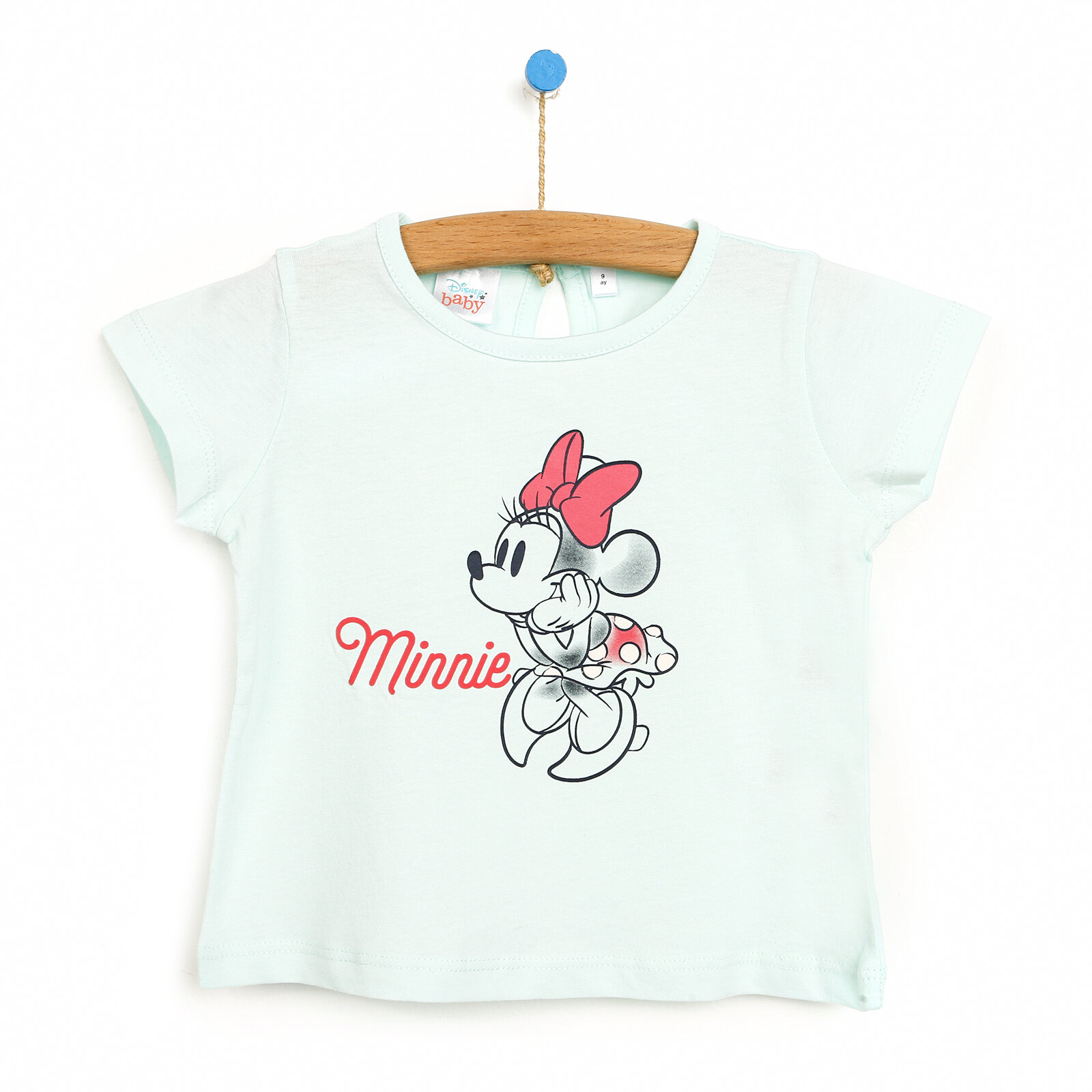 Maceraya Devam Minnie Mouse Kolları Fırfırlı Kız Bebek Lisanslı Tshirt