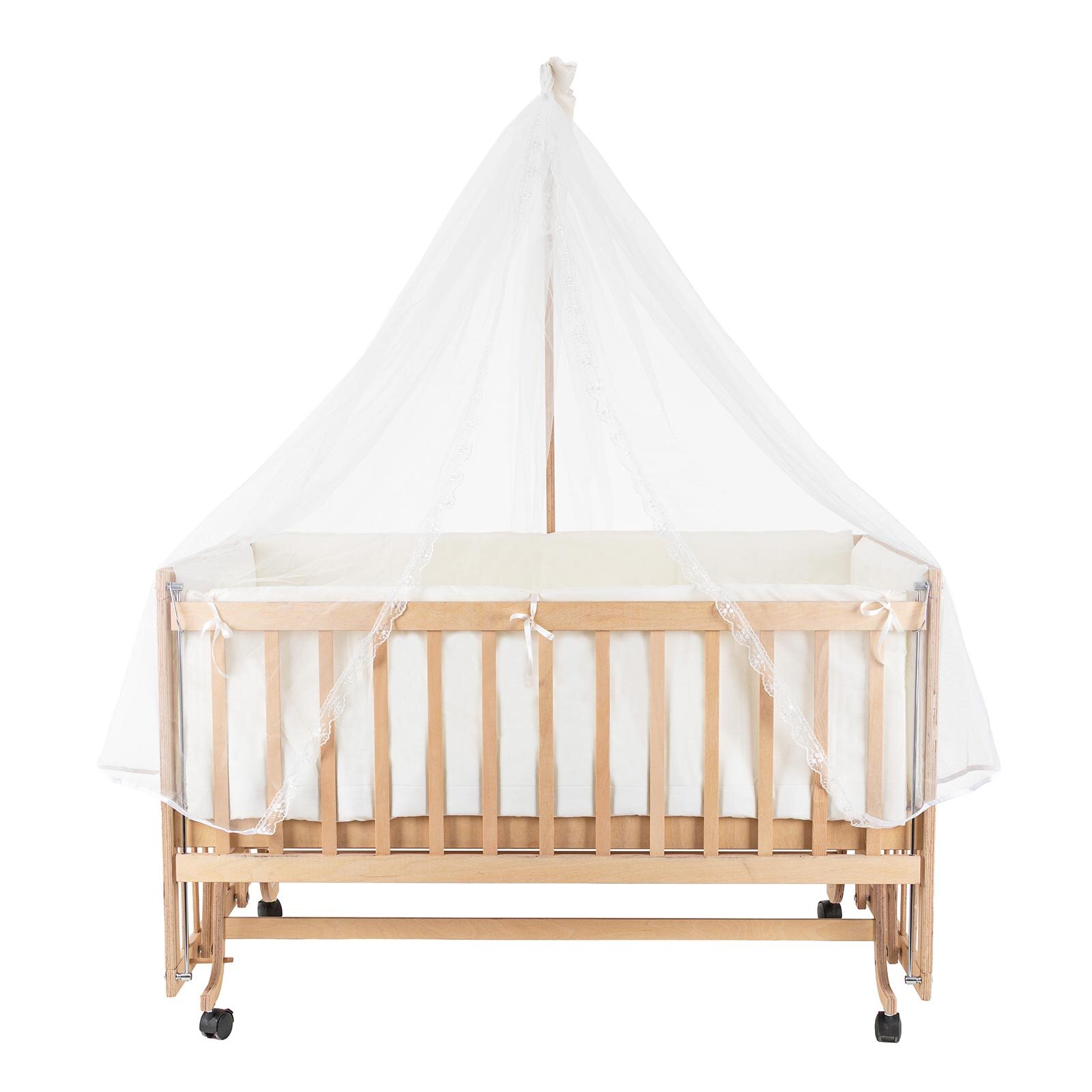 Doğal Ahşap Asansörlü ve Sallanabilir Beşik 70X130 cm Doğal Ahşap Asansörlü ve Sallanabilir Beşik 70X130 cm