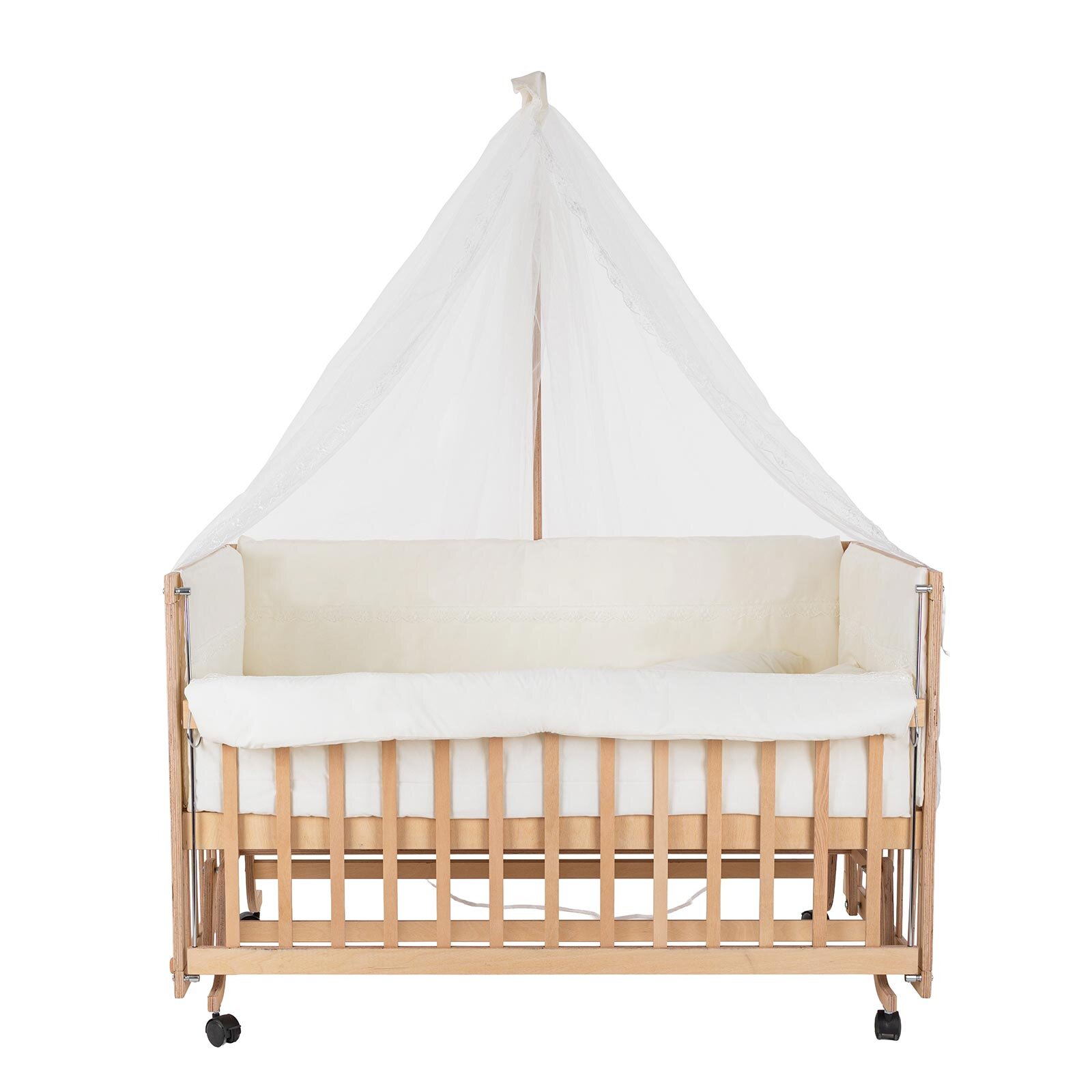 Doğal Ahşap Asansörlü ve Sallanabilir Beşik 70X130 cm Doğal Ahşap Asansörlü ve Sallanabilir Beşik 70X130 cm