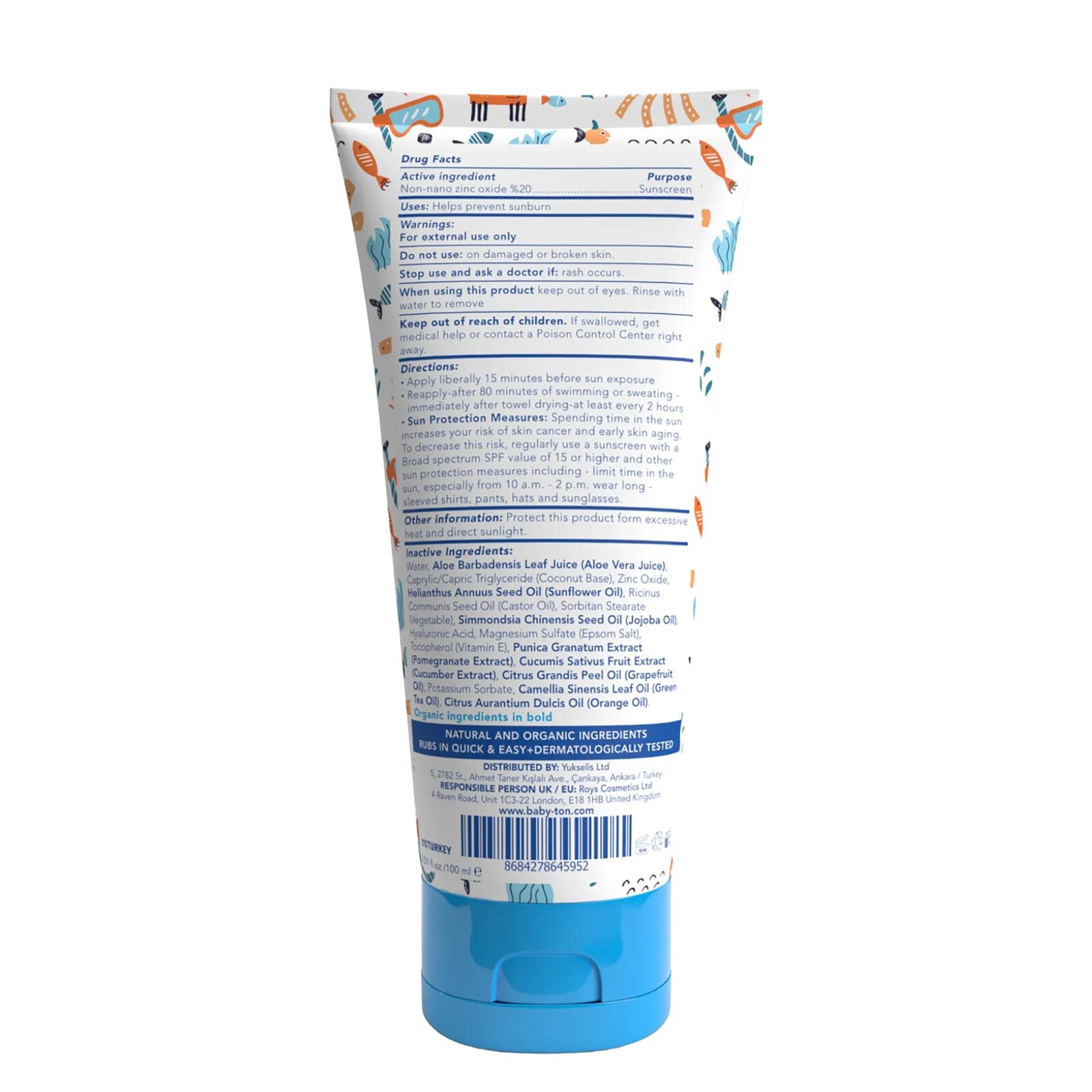 Doğal Suya Dayanıklı Güneş Koruyucu Krem 30 SPF 100 ml