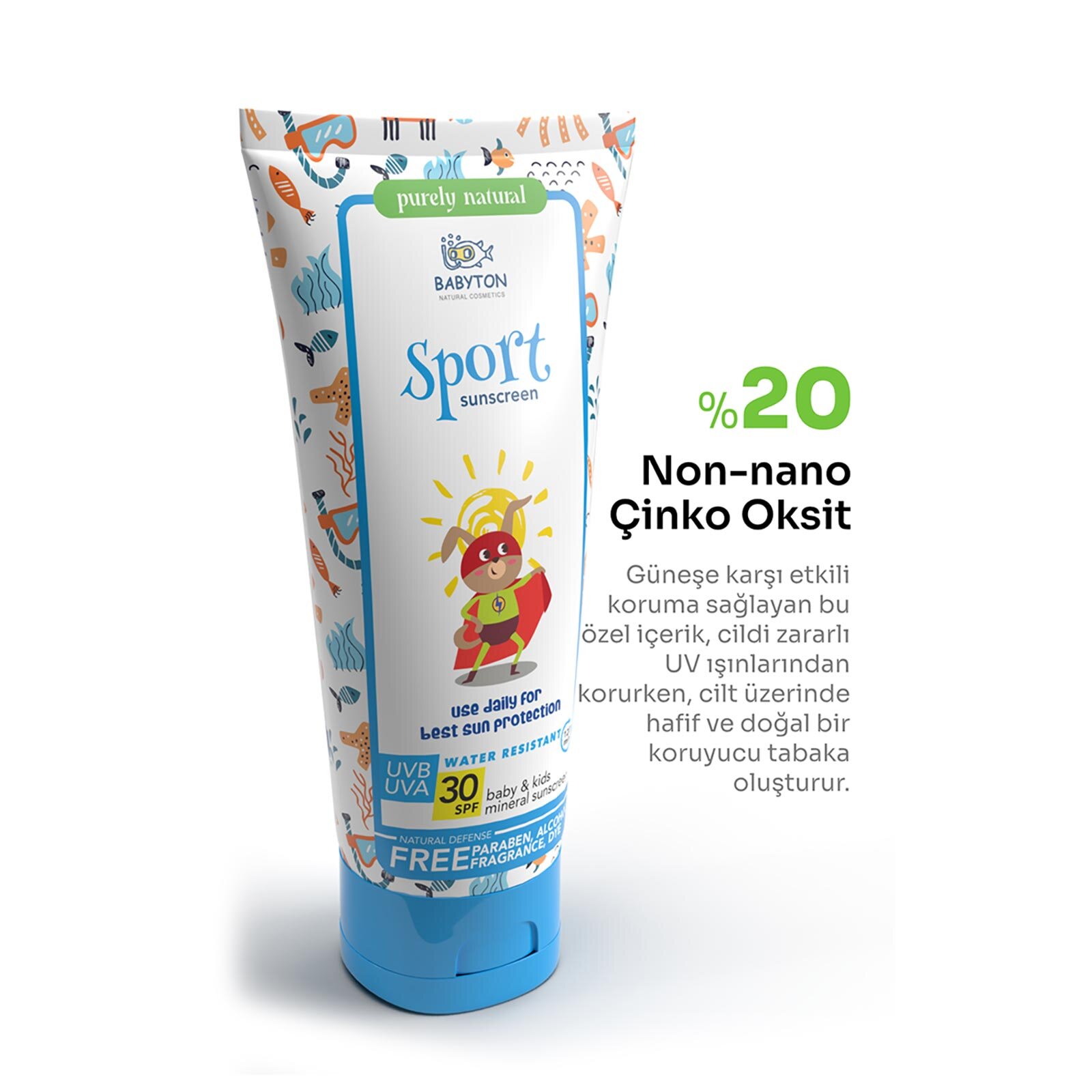 Doğal Suya Dayanıklı Güneş Koruyucu Krem 30 SPF 100 ml