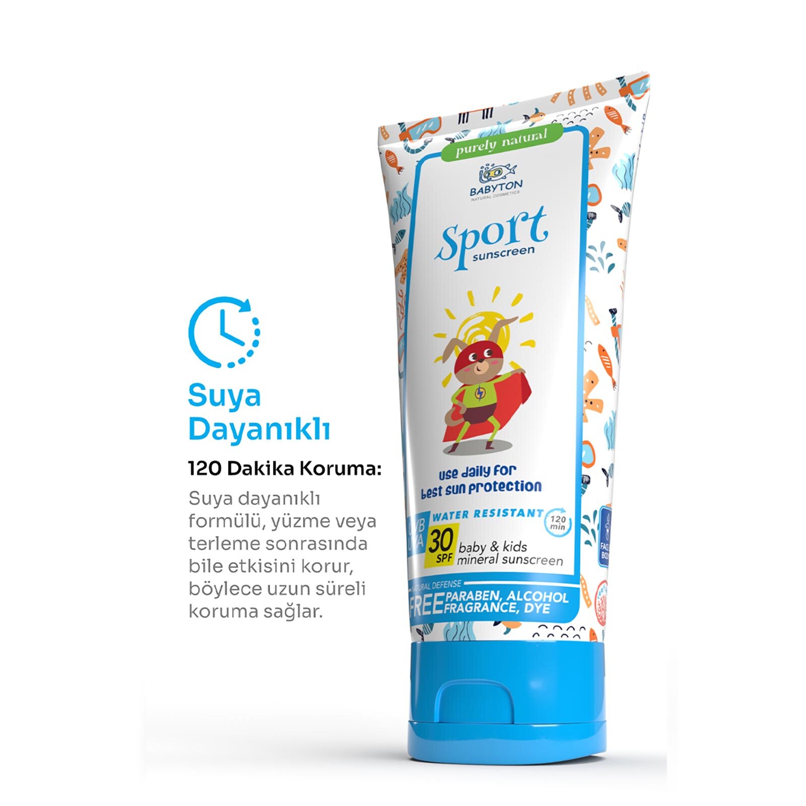 Doğal Suya Dayanıklı Güneş Koruyucu Krem 30 SPF 100 ml