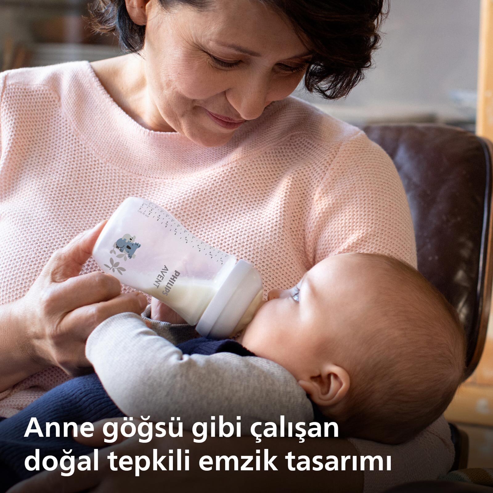 Doğal Tepkili Koala Desenli PP Biberon  260ml, 3-6 Ay, SCY903/67