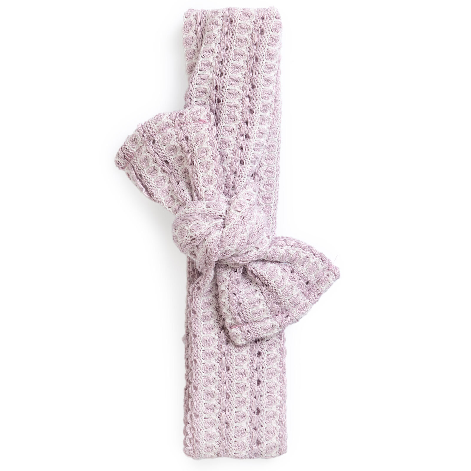 Dokulu Örme Kumaş Bağlamalı  Kız Saç Bandı Kız Bebek