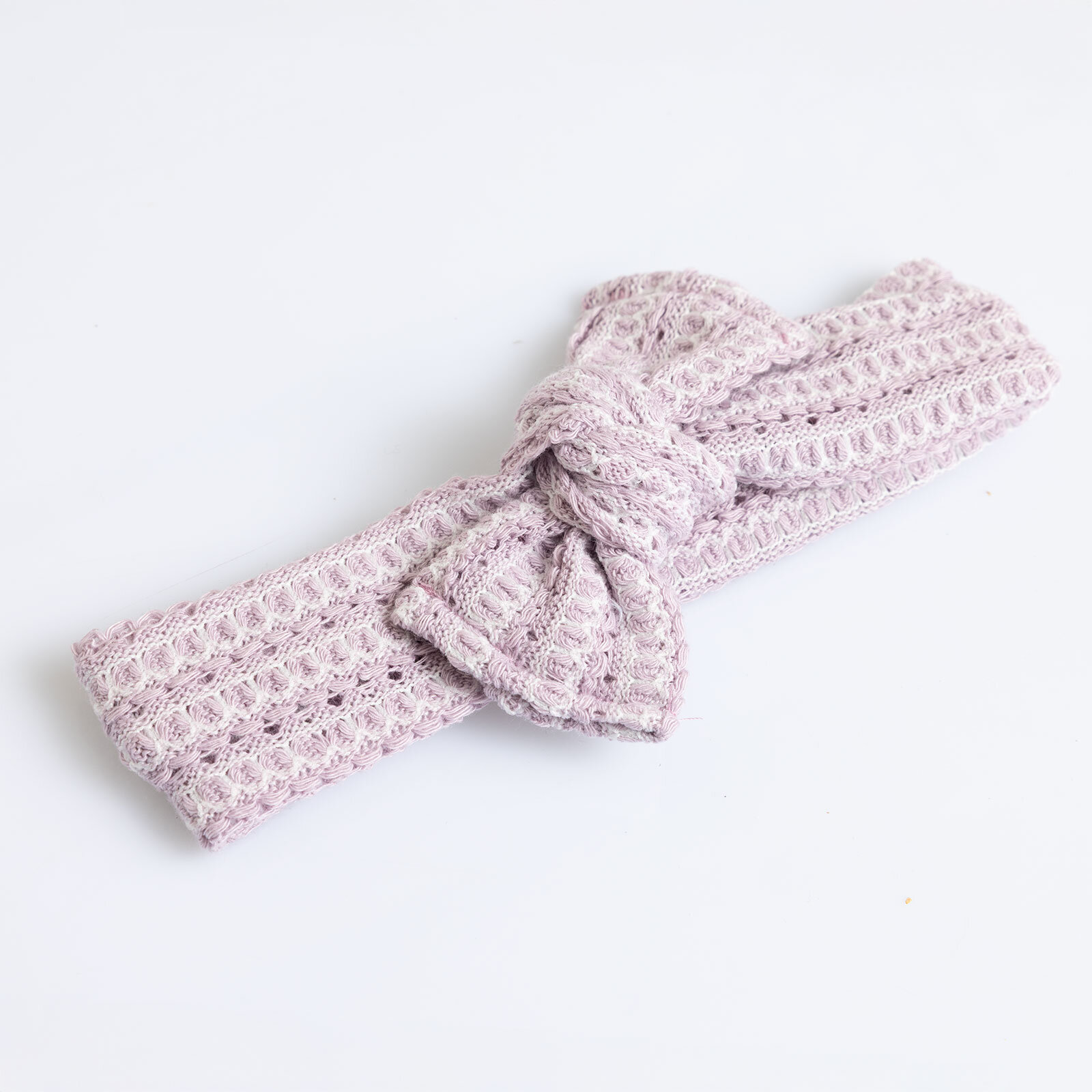 Dokulu Örme Kumaş Bağlamalı  Kız Saç Bandı Kız Bebek