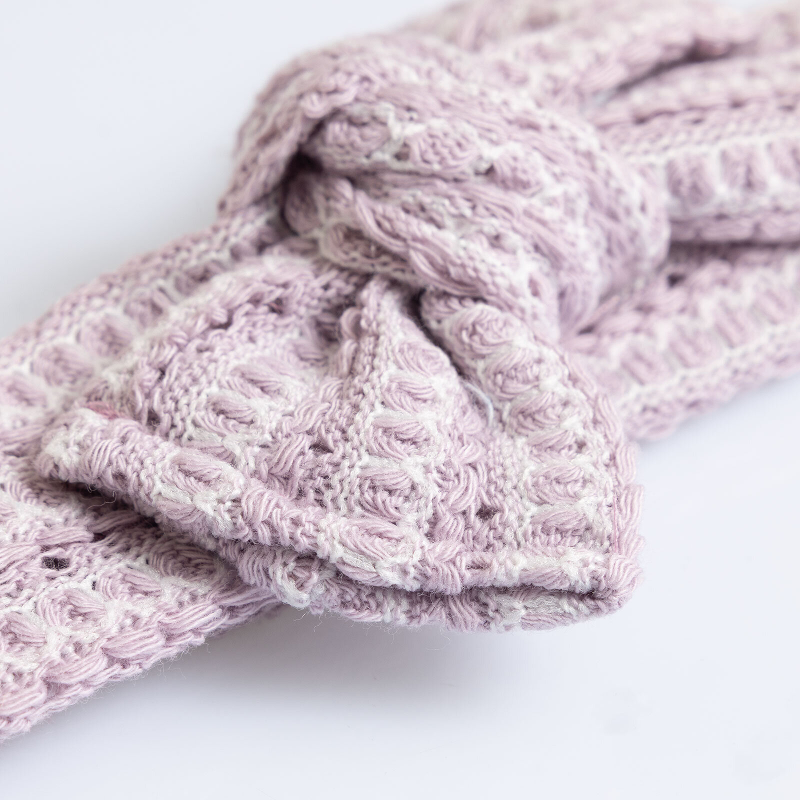 Dokulu Örme Kumaş Bağlamalı  Kız Saç Bandı Kız Bebek