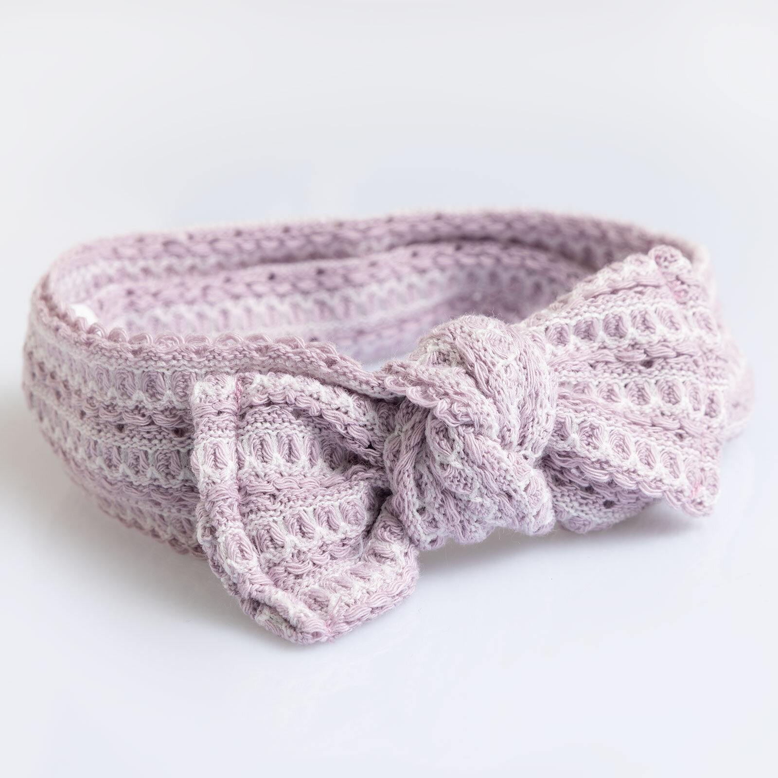 Dokulu Örme Kumaş Bağlamalı  Kız Saç Bandı Kız Bebek