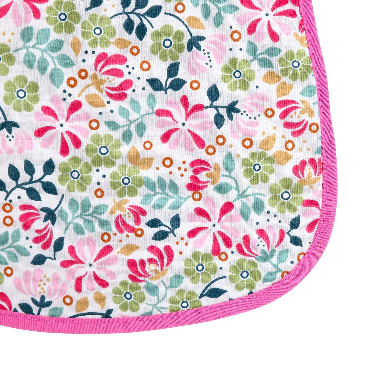 Dokuma Kumaş Arkası Havlulu Mama Önlük - Çiçek