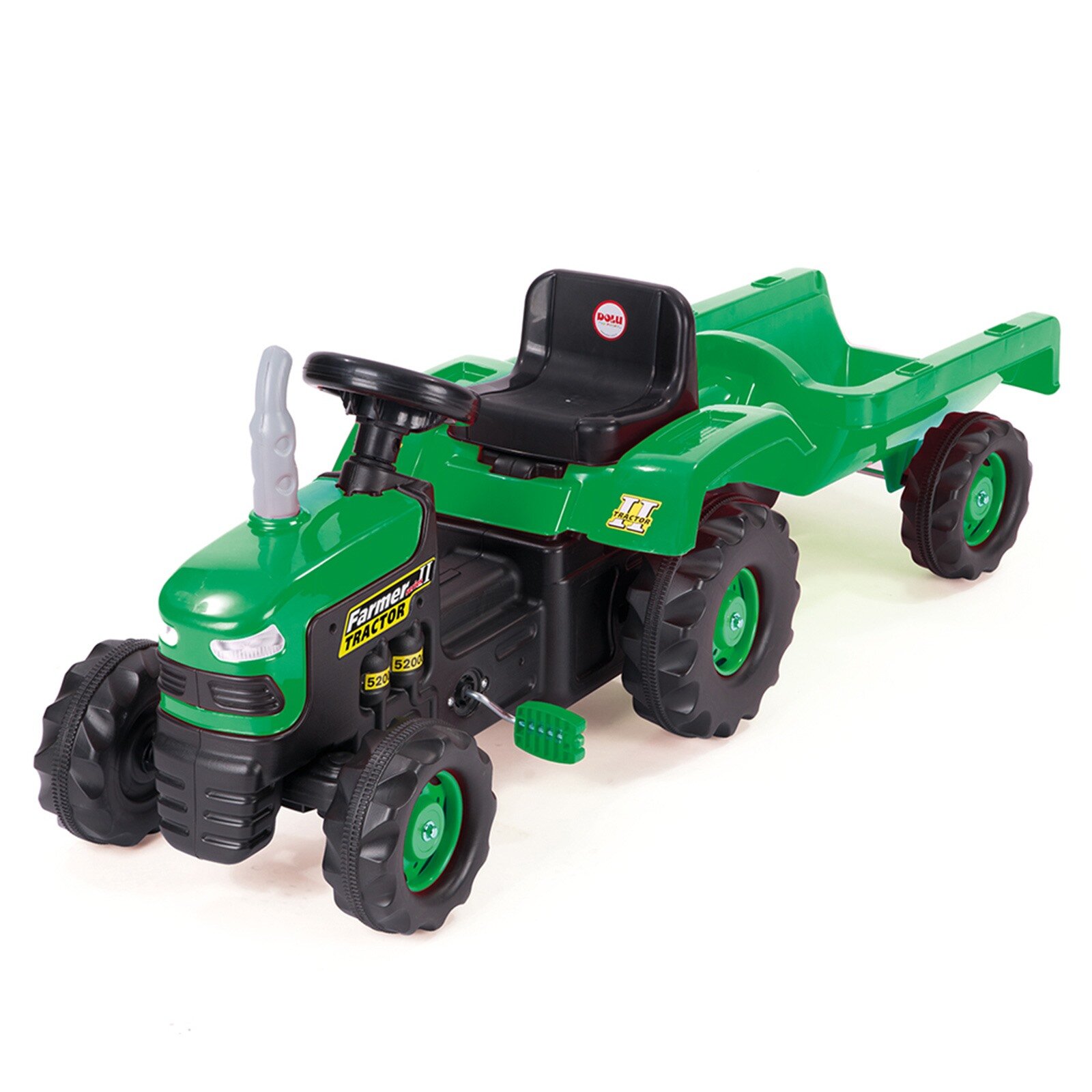 Трактор с педалями купить. Трактор педальный dolu. Трактор педальный с прицепом 8053, клаксон, зеленый. Трактор с прицепом педальный Полесье зеленый. Веломобиль dolu трактор с прицепом.