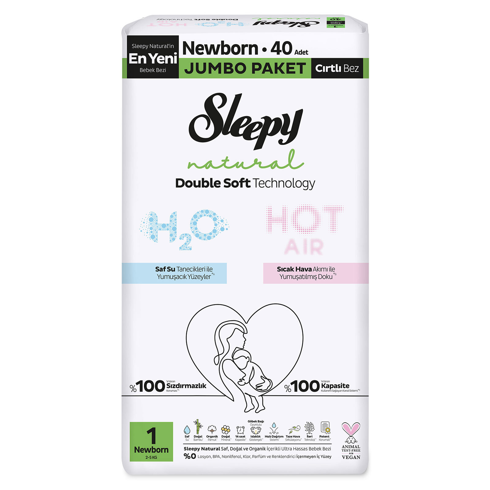 Double Soft Natural 1 Beden 40 Adet