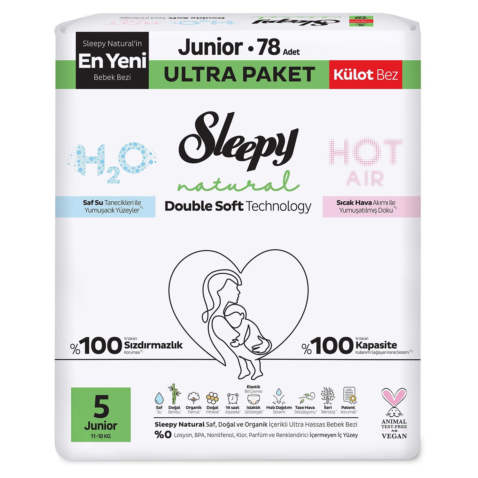 D.S Natural Külot Bez 5 Beden 78 Adet