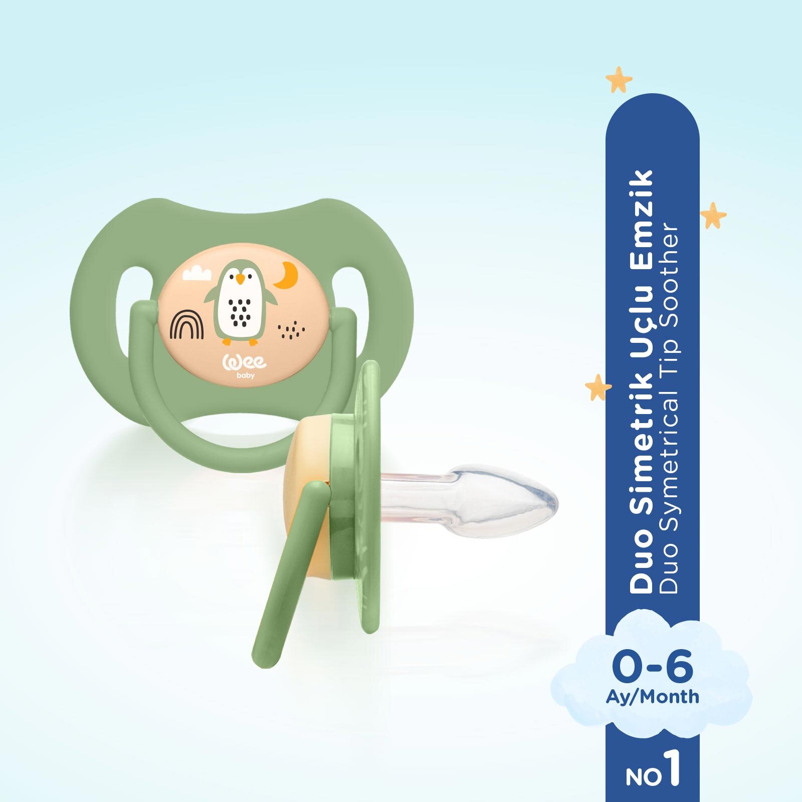 Duo Simetrik Uçlu Emzik 0-6 Ay No:1