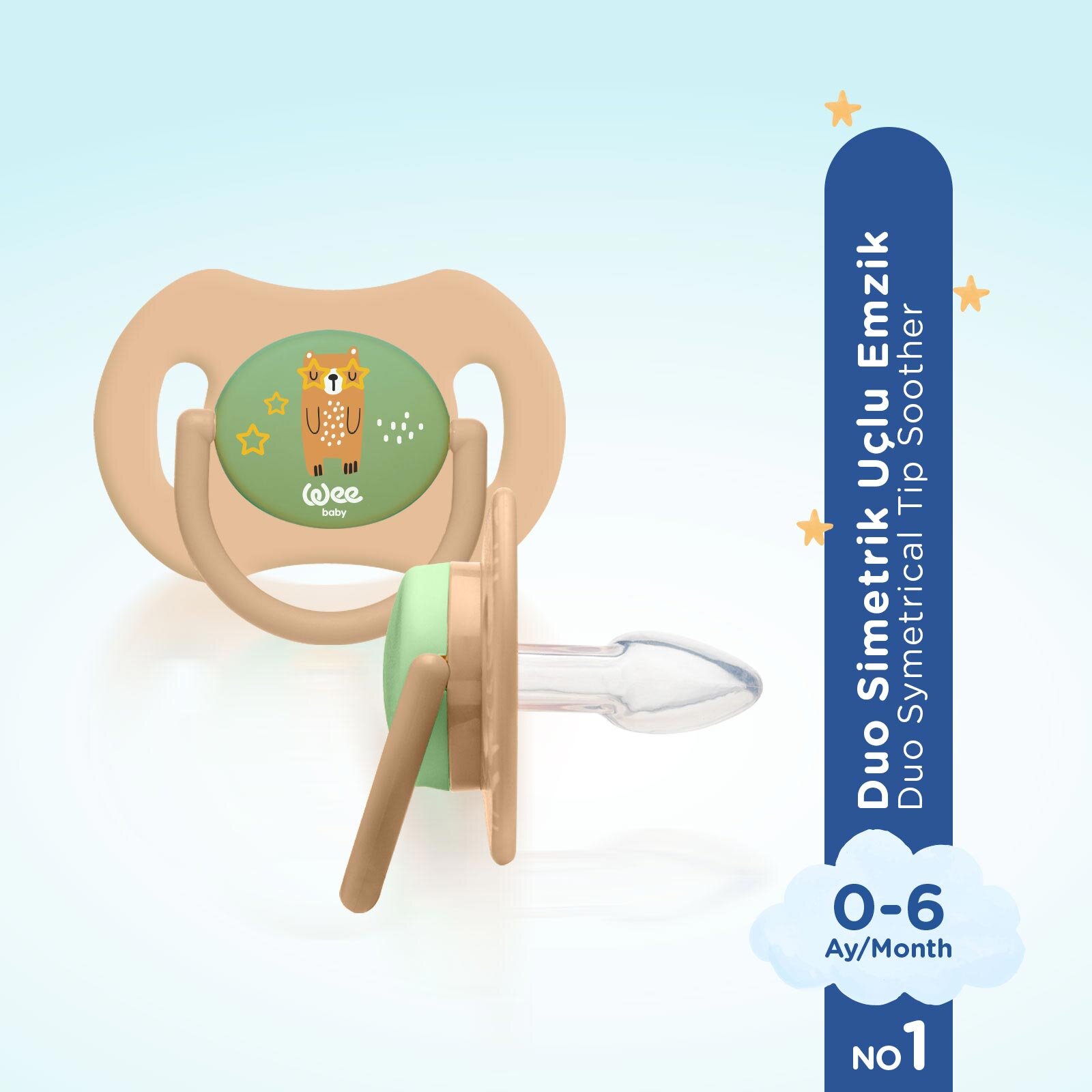 Duo Simetrik Uçlu Emzik 0-6 Ay No:1