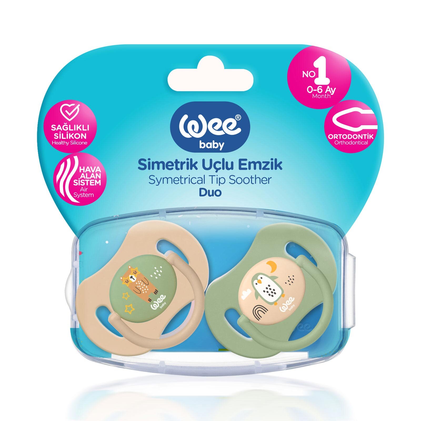 Duo Simetrik Uçlu Emzik 0-6 Ay No:1