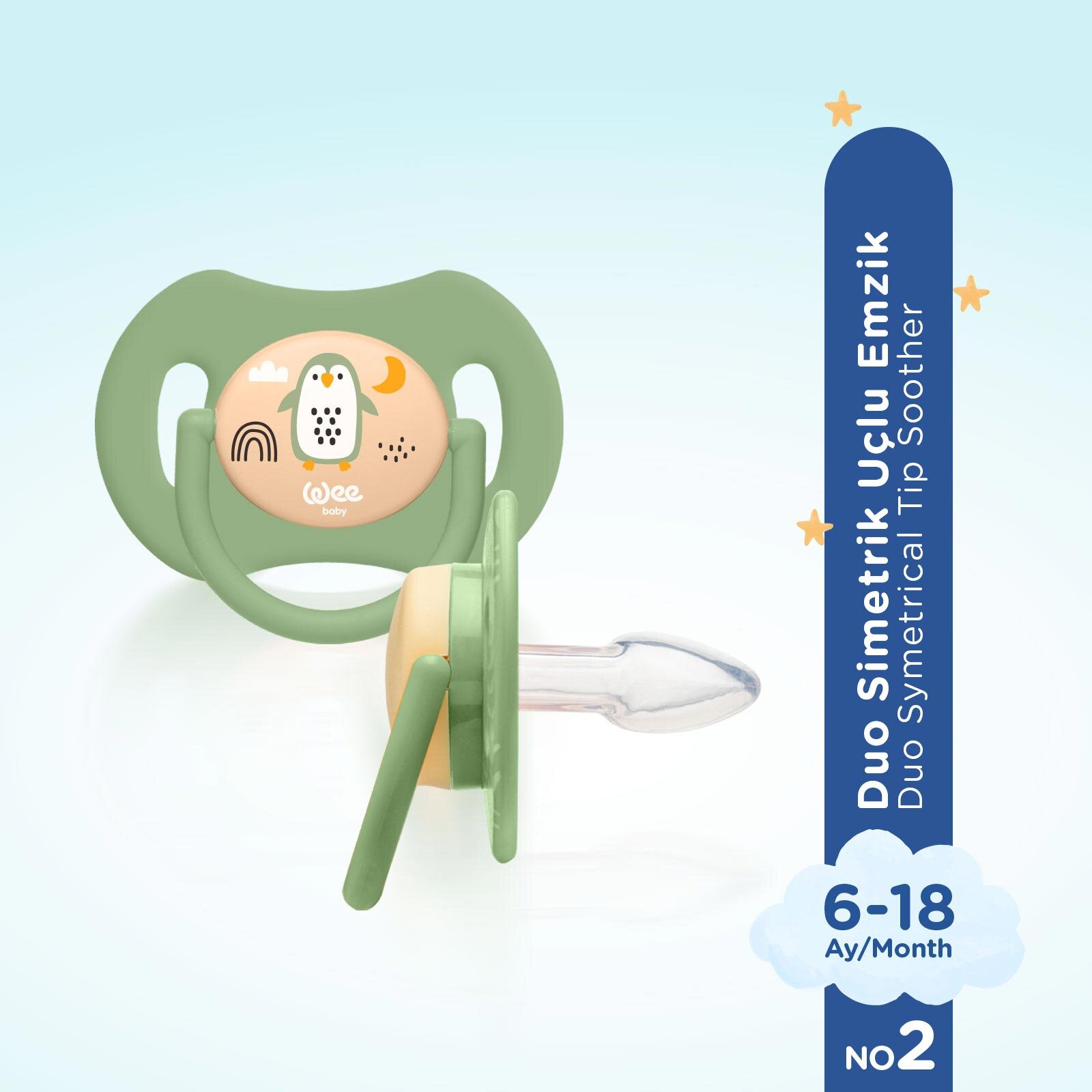 Duo Simetrik Uçlu Emzik 6-18 Ay No:2