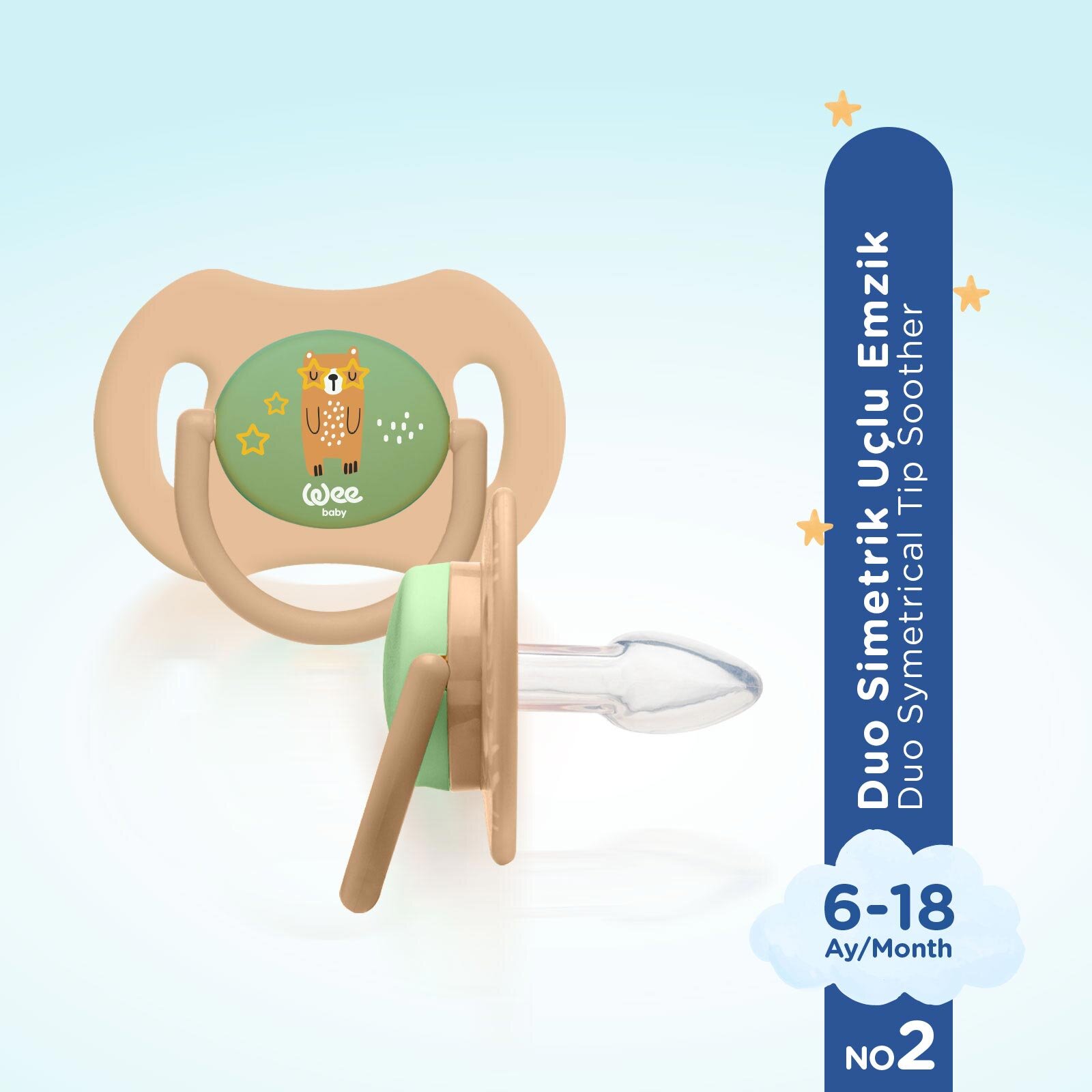 Duo Simetrik Uçlu Emzik 6-18 Ay No:2
