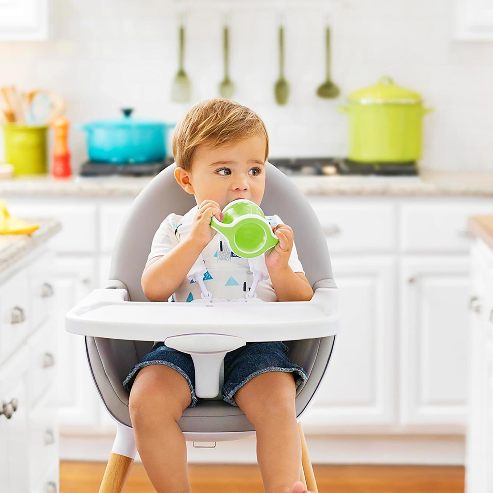 Duyarlı Geçiş Bardağı 4 Ay+ 118 ml Sızdırmaz & Ergonomik Kulplu Yeşil