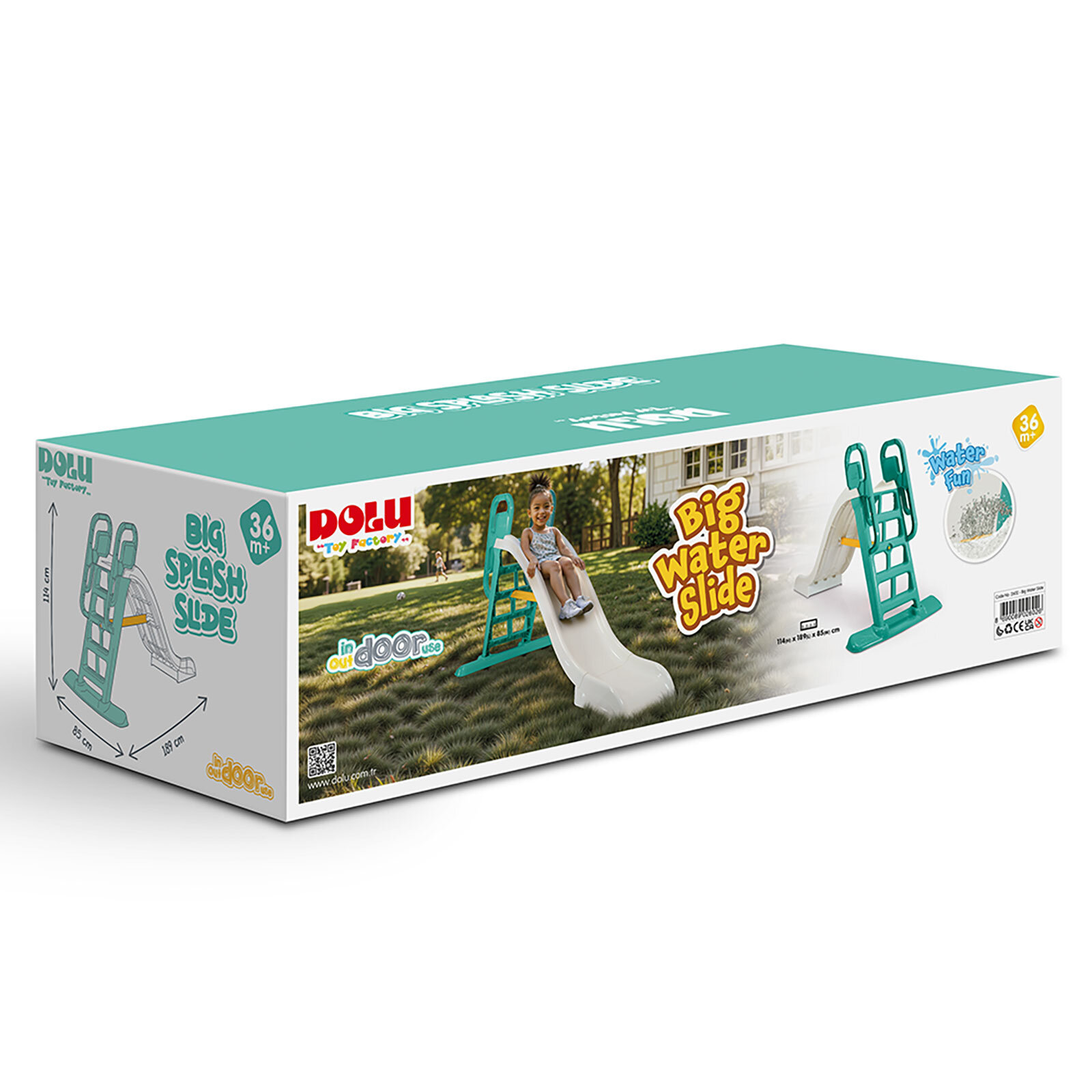 2in1 Büyük Su Kaydırağı Yeşil