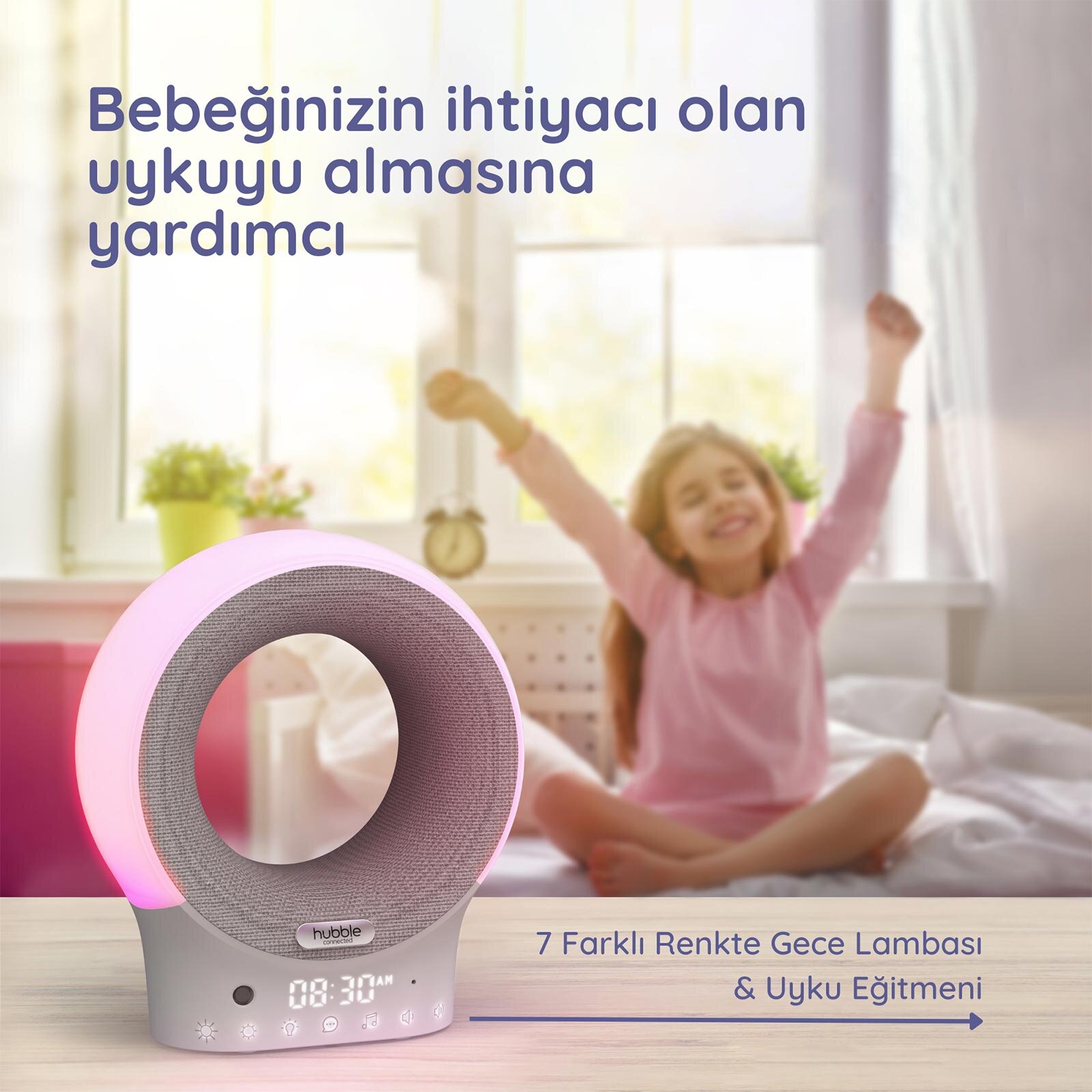 ECLİPSE PLUS Bebek Telsizi, Ninni Çalar, Bluetooth Speaker, Gece Lambası