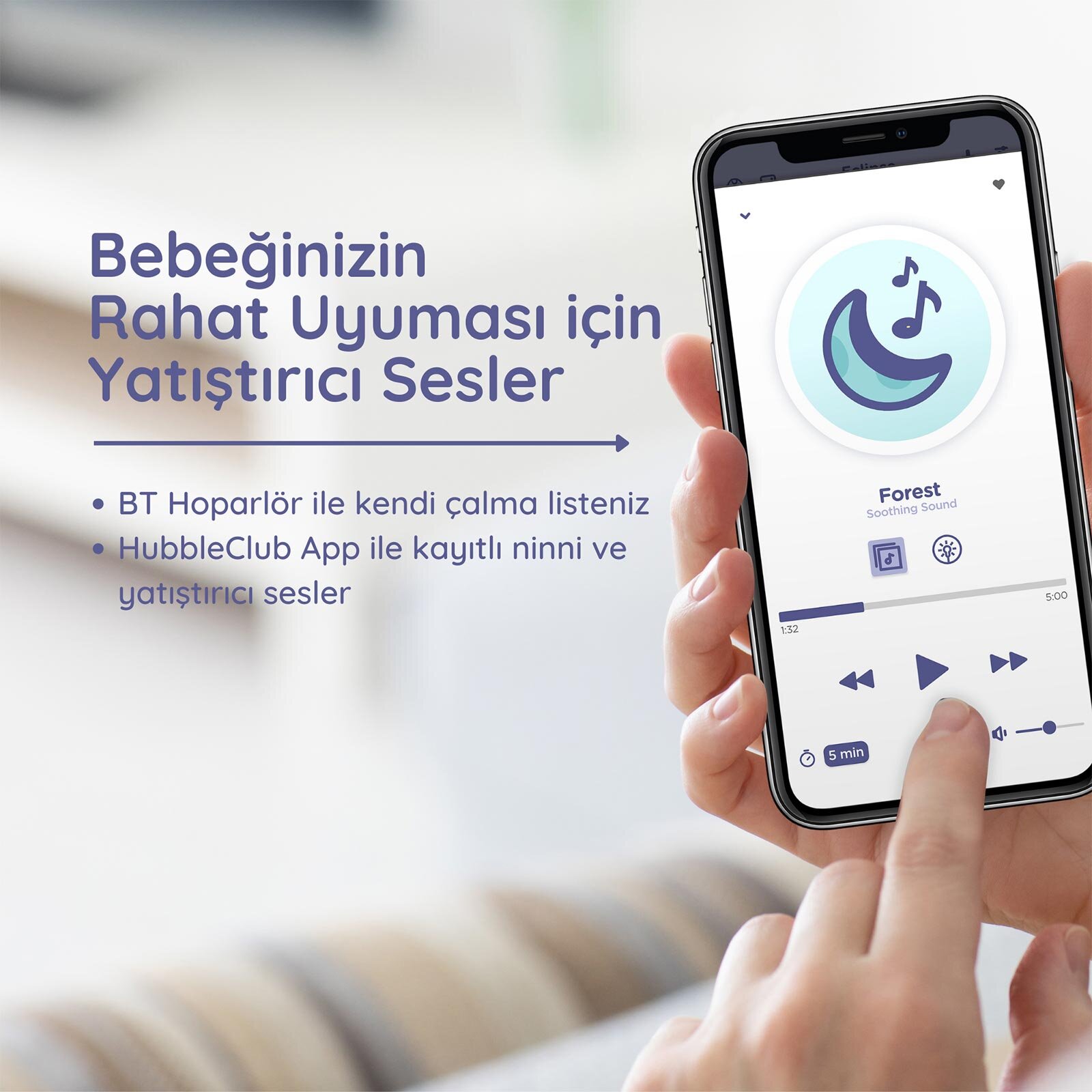 ECLİPSE PLUS Bebek Telsizi, Ninni Çalar, Bluetooth Speaker, Gece Lambası
