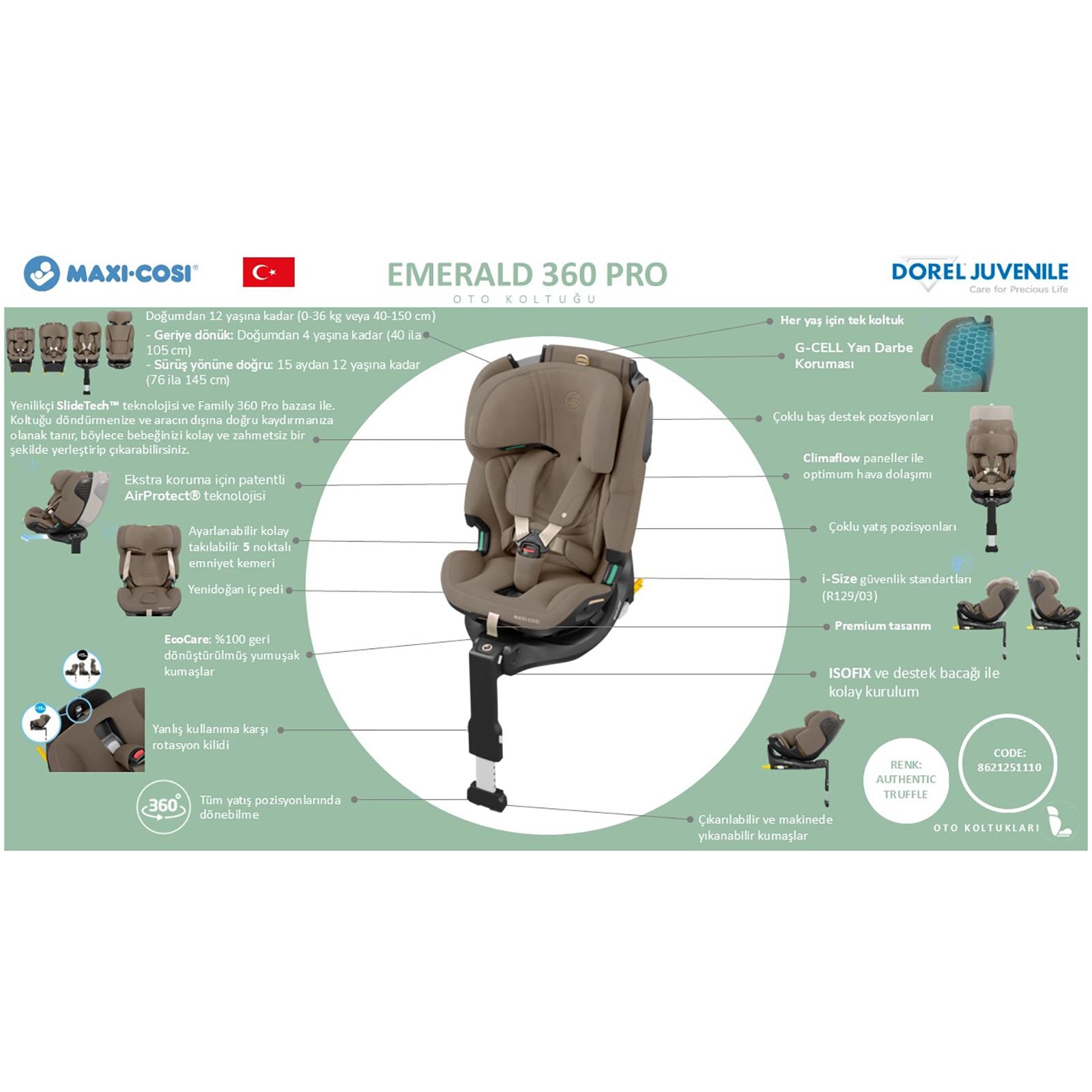 Emerald 360 Pro I-Size 0-36 Kg