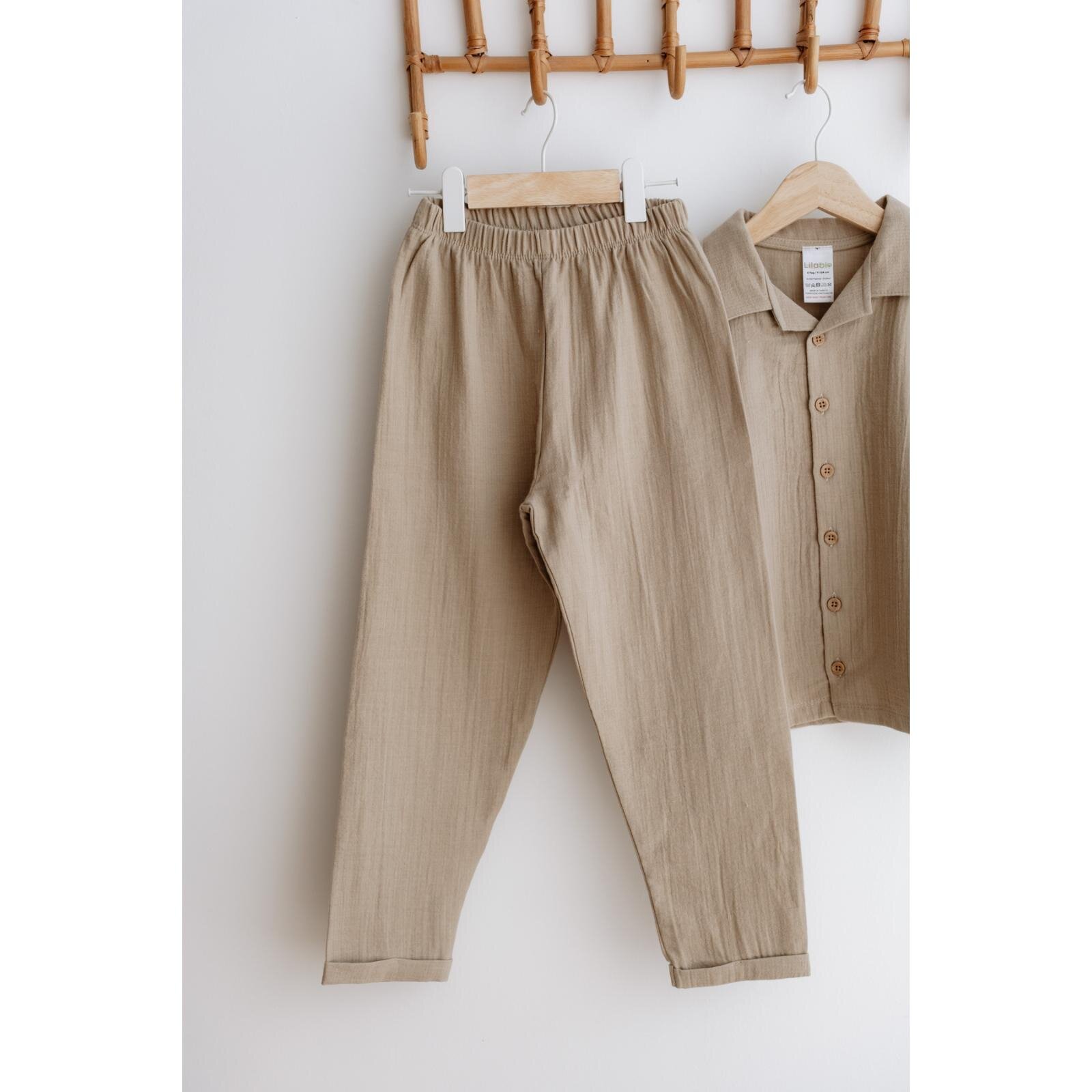 %100 Pamuk Müslin Bohem Gömlekli Takım