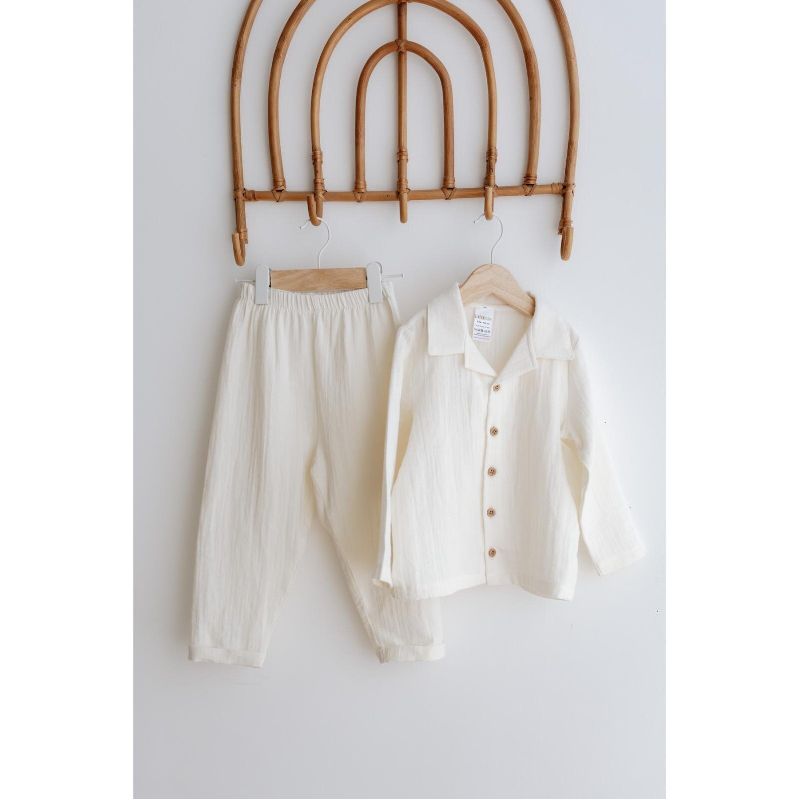 %100 Pamuk Müslin Bohem Gömlekli Takım