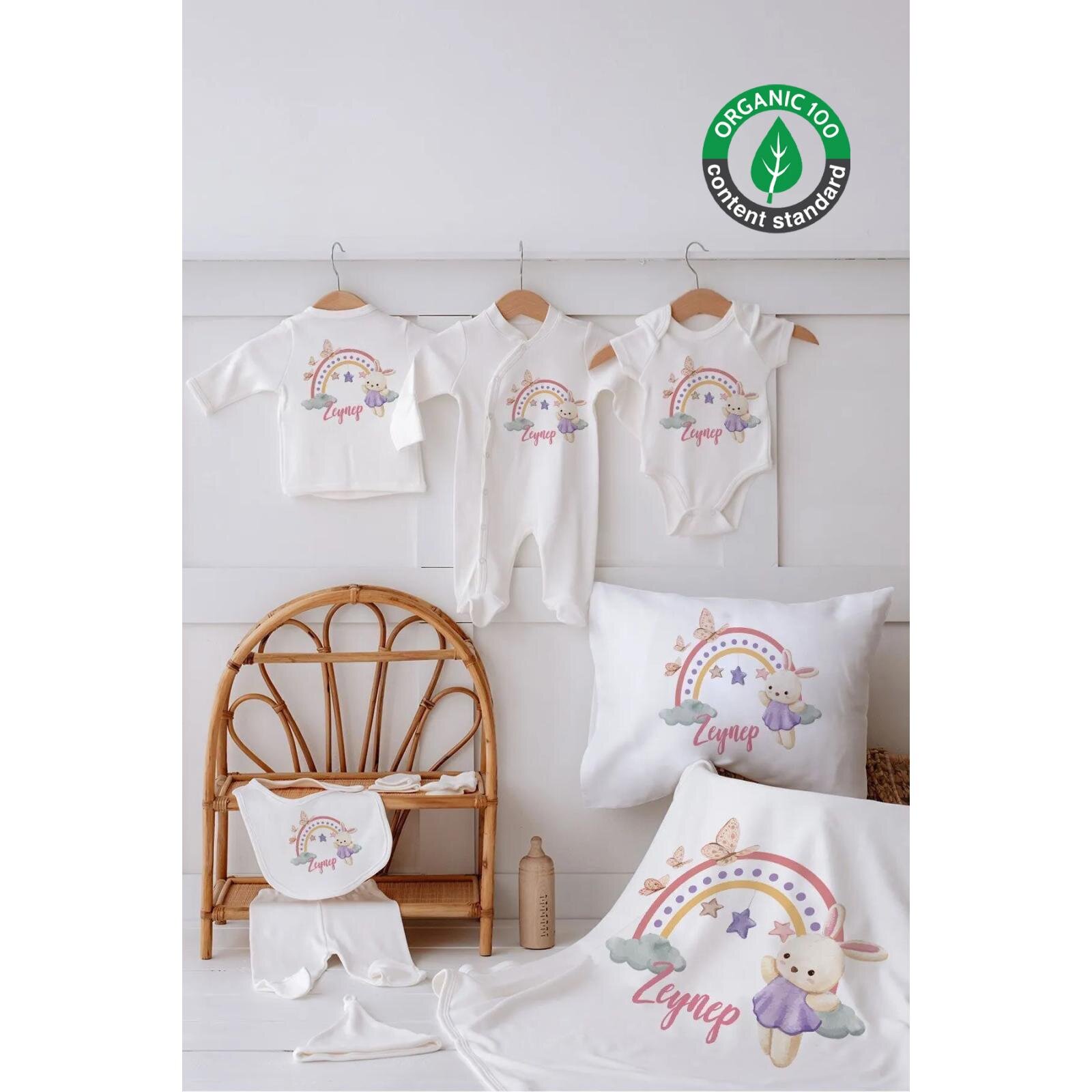 %100 Organik İsme Özel 10'lu Hastane Çıkışı - Özel Hediye Paketli - Tavşan Desenli (Lütfen Ürün Özellikleri Kısmını Okuyunuz) %100 Organik İsme Özel 10'lu Hastane Çıkışı - Özel Hediye Paketli - Tavşan Desenli (Lütfen Ürün Özellikleri Kısmını Okuyunuz)