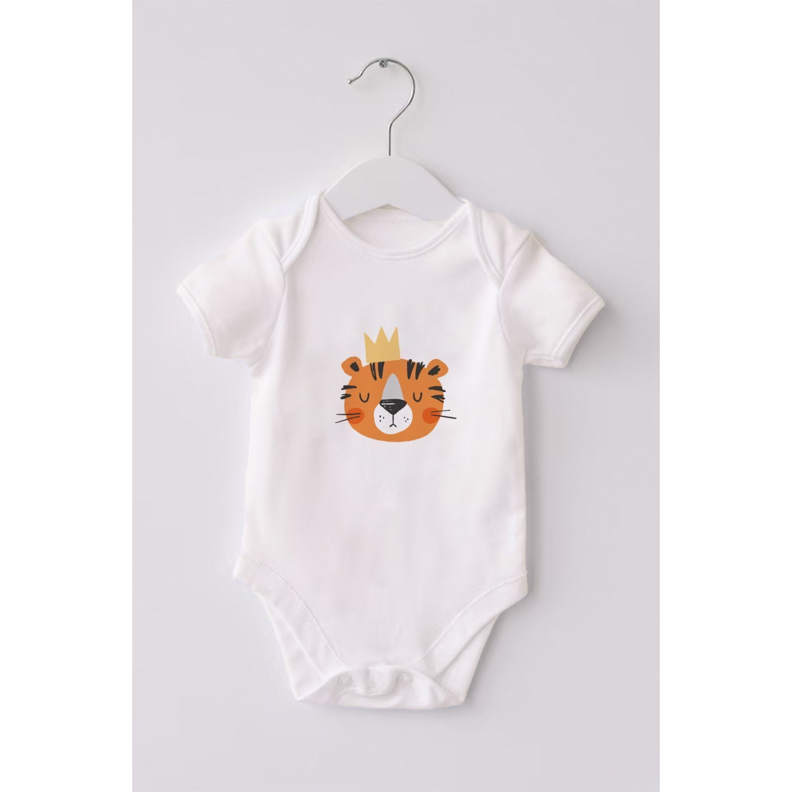 %100 Organik Pamuk 3lü Baskılı Kısa Kollu Bebek Body Kaplan %100 Organik Pamuk 3lü Baskılı Kısa Kollu Bebek Body Kaplan