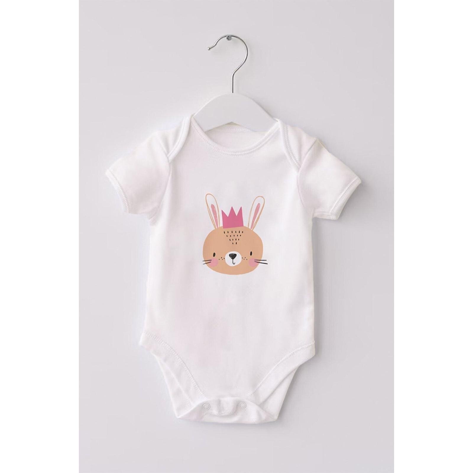 %100 Organik Pamuk 3lü Baskılı Kısa Kollu Bebek Body Panda