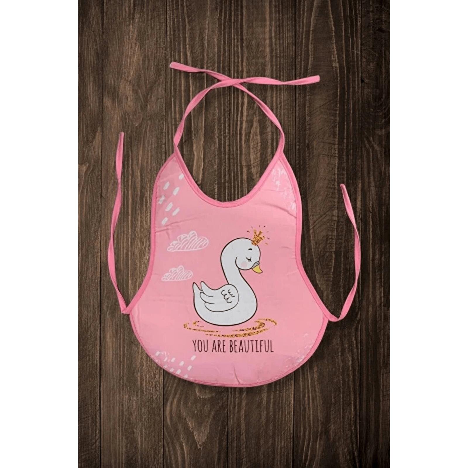 3'lü Desenli Sıvı Geçirmez Armut Model Mama ve Aktivite Önlüğü Seti - Kız Bebek